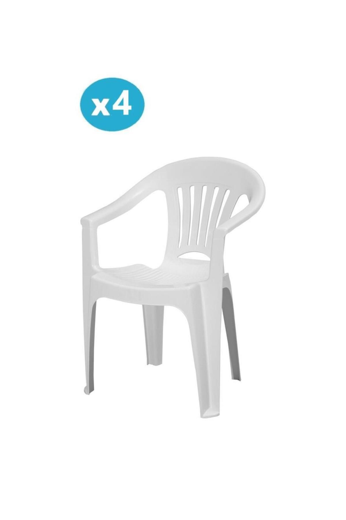 Omnipazar Mt-gf141 Zaffiro Plastik Bahçe Balkon Sandalye 4'lü Set