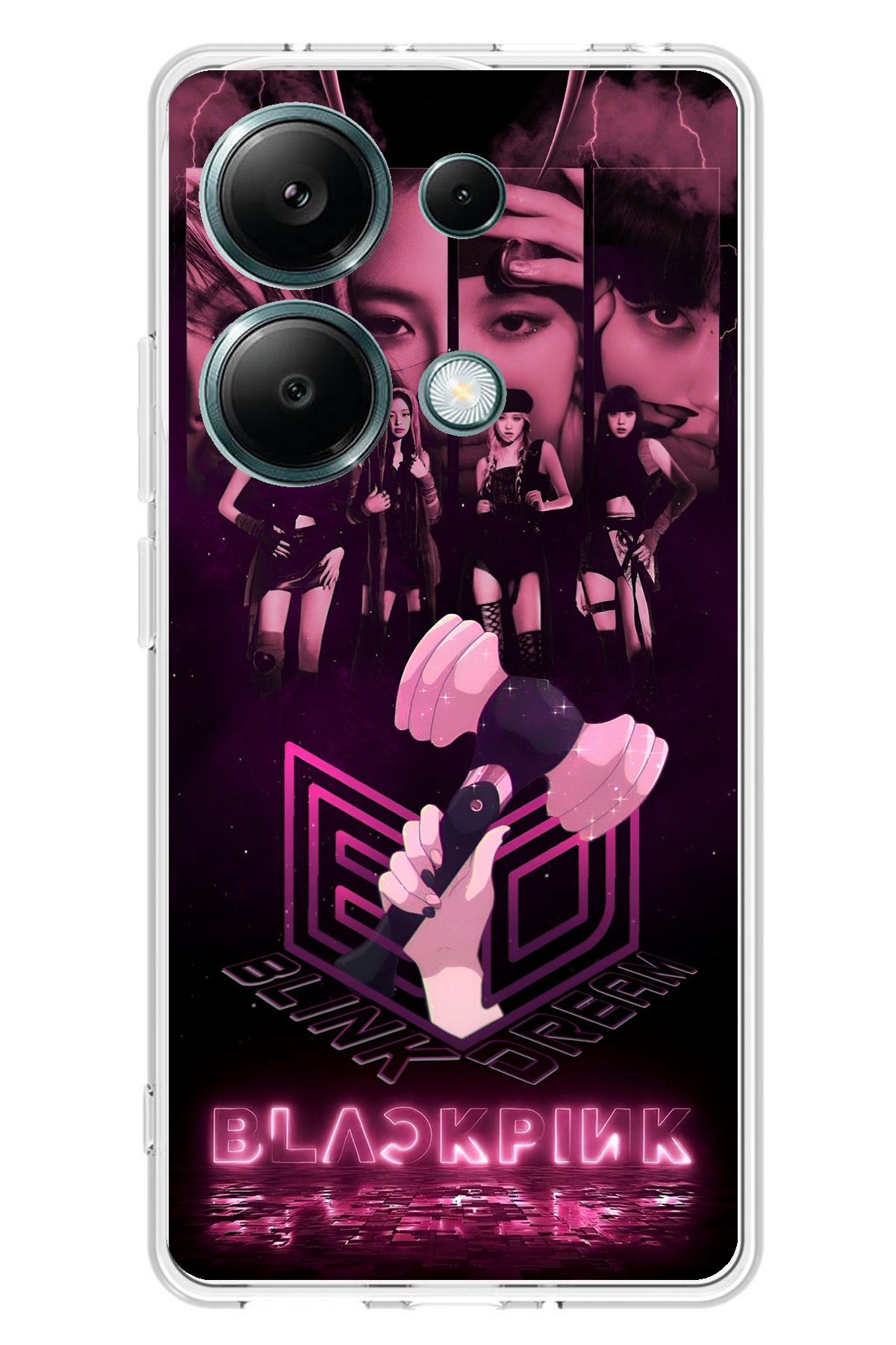 TechTree Redmi Note 13 PRO 4G Uyumlu Blackpink Poster Şeffaf Silikon Kılıf