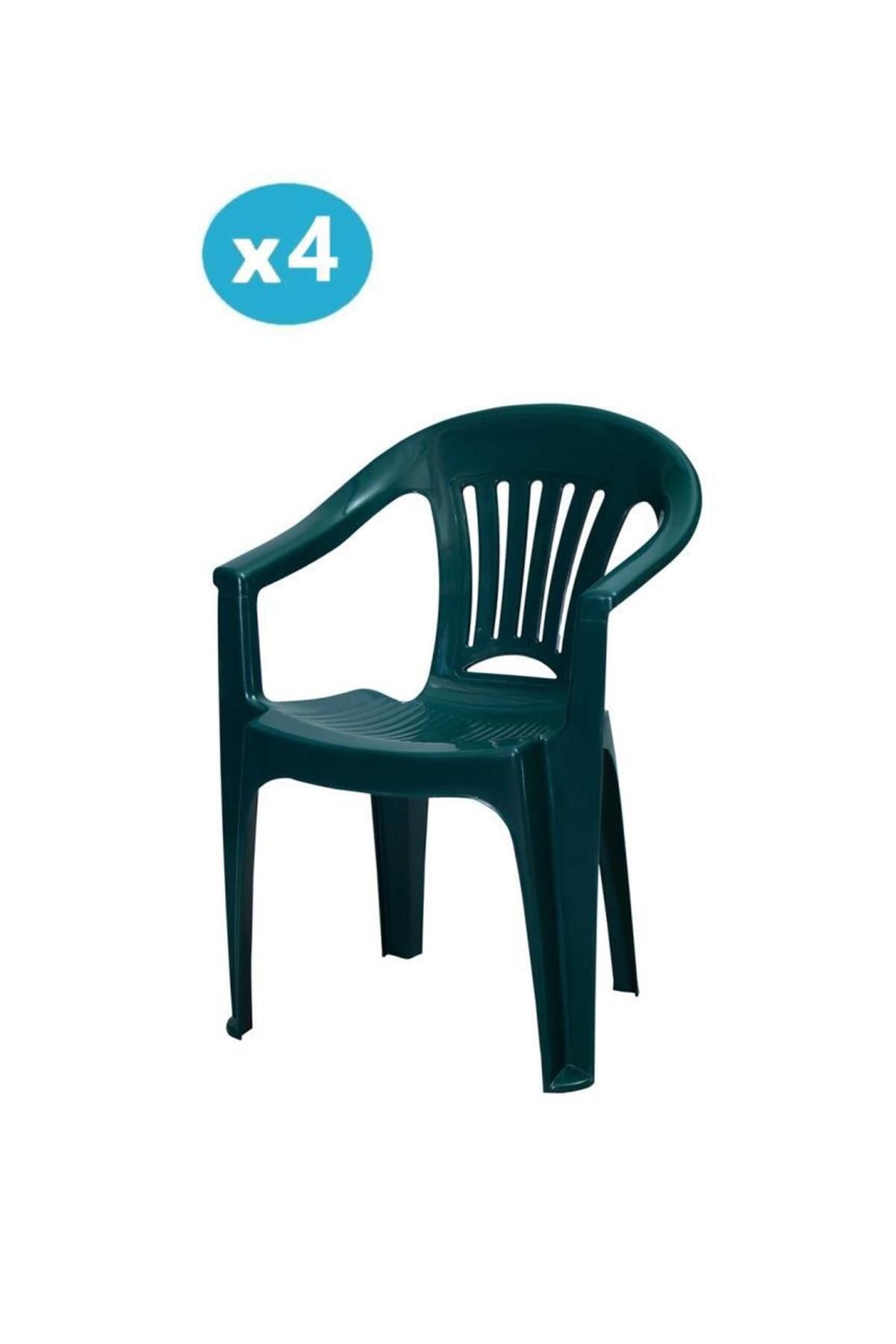 Omnipazar Mt-gf141 Zaffiro Plastik Bahçe Balkon Sandalye 4'lü Set