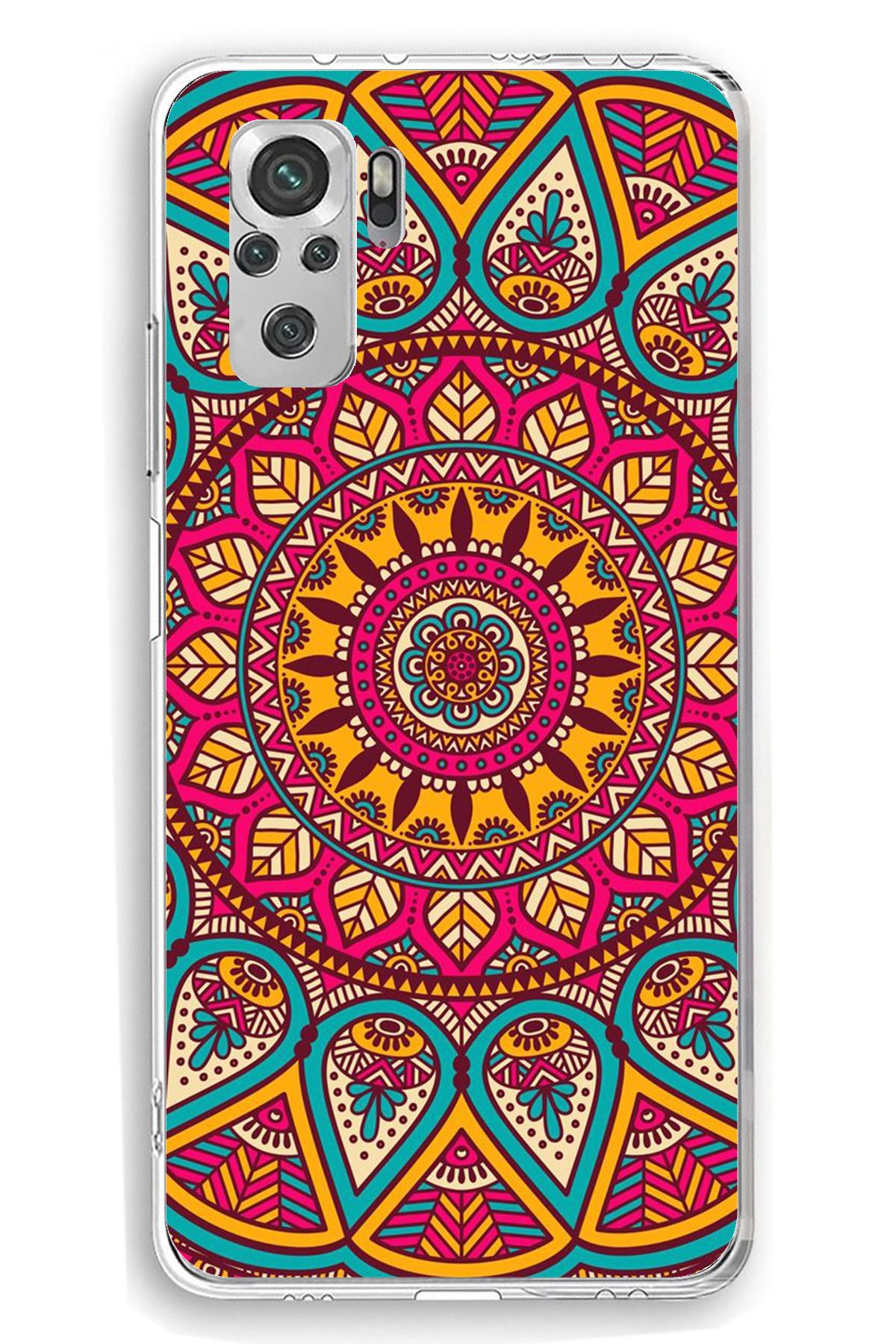 TechTree Redmi Note 10 / 10S Uyumlu Mandala Şeffaf Silikon Kılıf