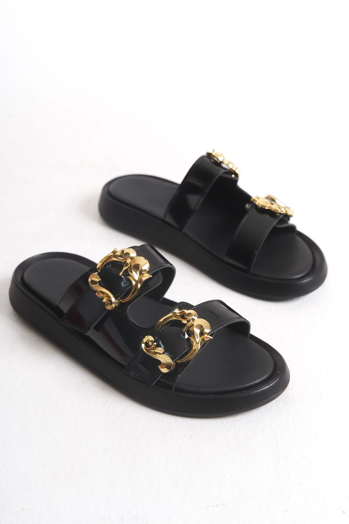 Liza Shoes NORA Kadın Çift Bantlı Kemerli Terlik A003-K832/1