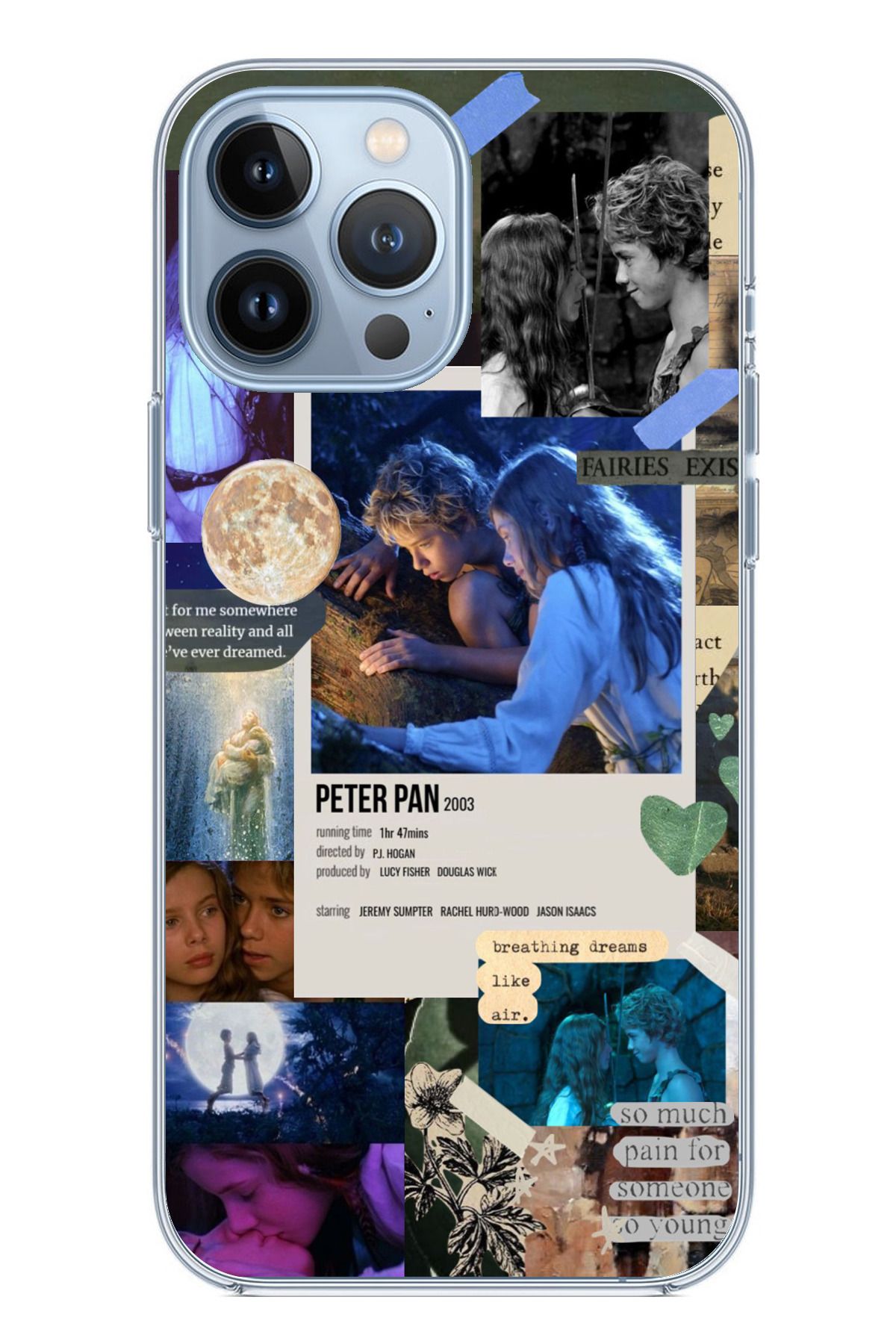 TechTree iPhone 13 PRO MAX Uyumlu Peter Pan Çıkartma Tasarımlı Şeffaf Silikon Kılıf