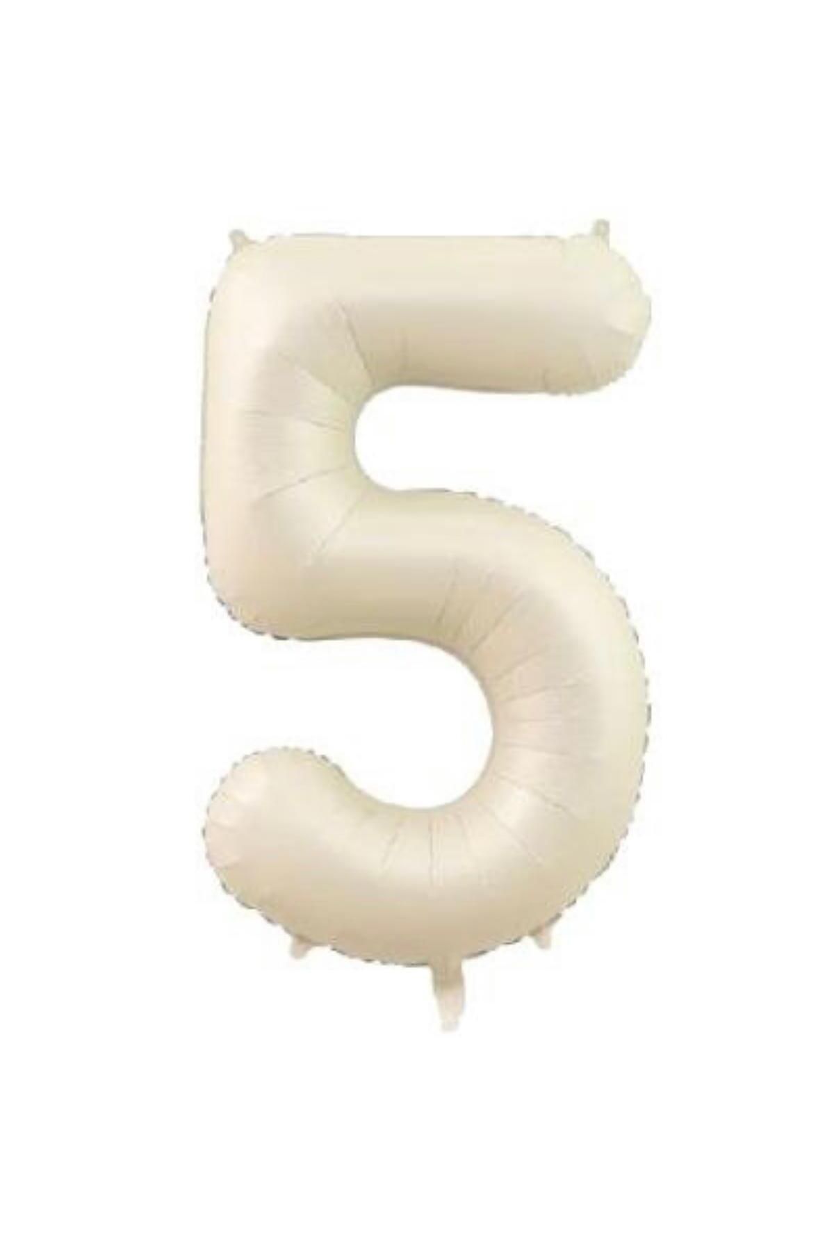 MİNAY 5 RAKAM FOLYO BALON KREM RENK 34" 76cm