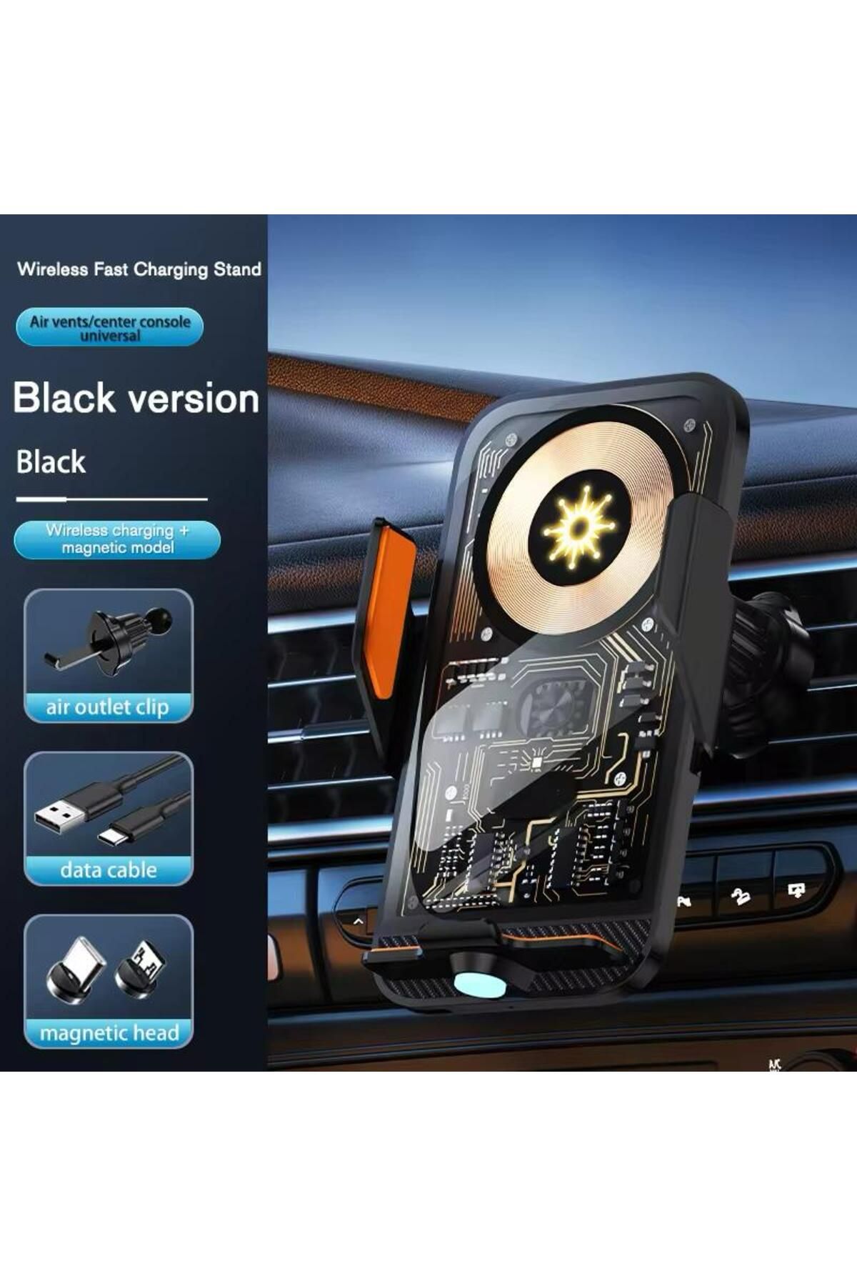 bestcase 15W Magsafe Kablosuz Şarj Özellikli Otomatik Sensörlü Araç İçi Telefon Tutacağı tüm modeller