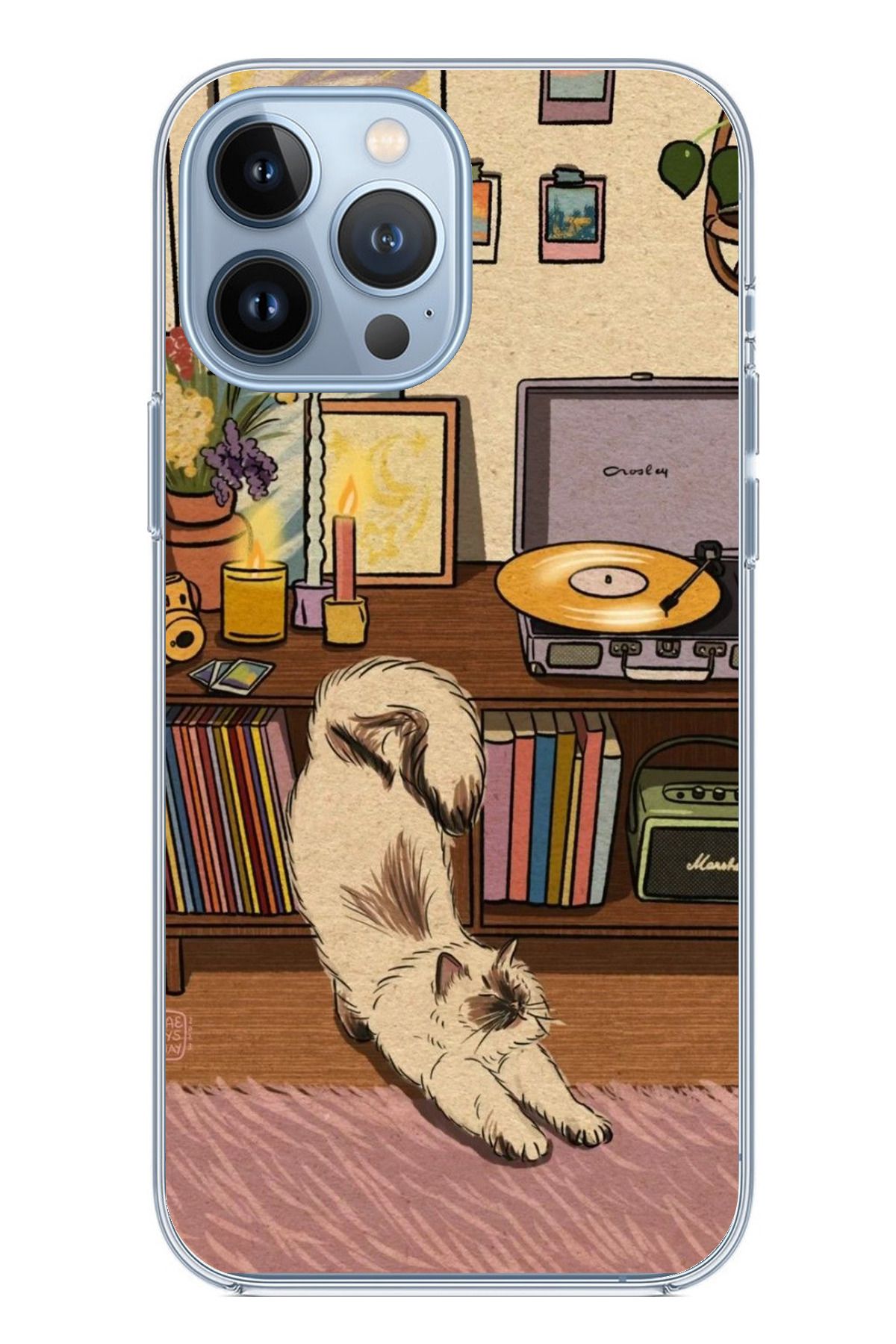 TechTree iPhone 13 PRO Uyumlu Nostaljik Köpek Tasarımlı Şeffaf Silikon Kılıf