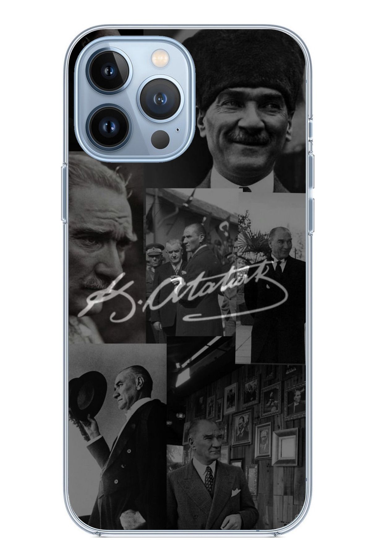 TechTree iPhone 13 PRO Uyumlu Kemal Atatürk İmza Şeffaf Silikon Kılıf