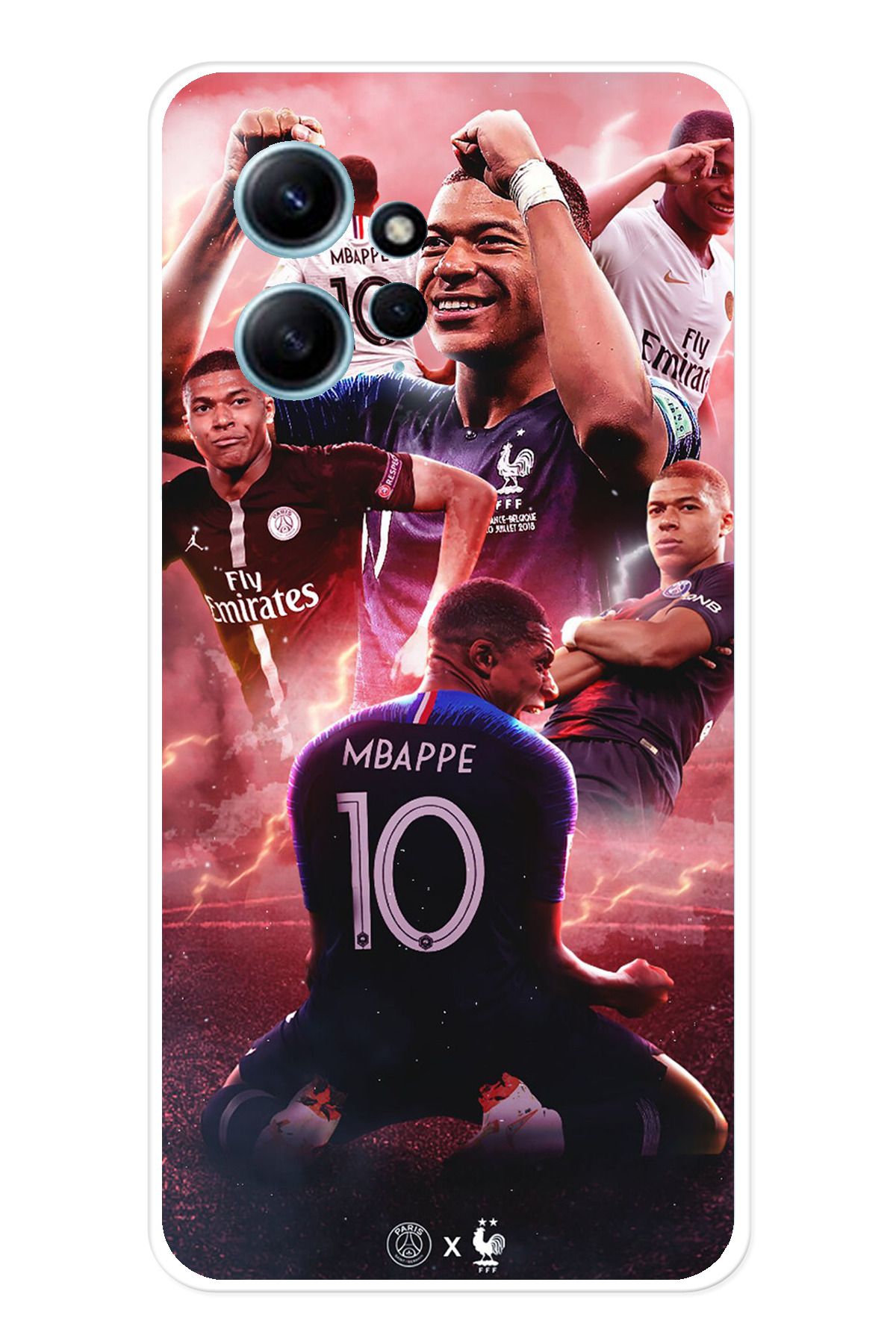 TechTree Redmi Note 12 4G Uyumlu Mbappe Sevinçler Şeffaf Silikon Kılıf