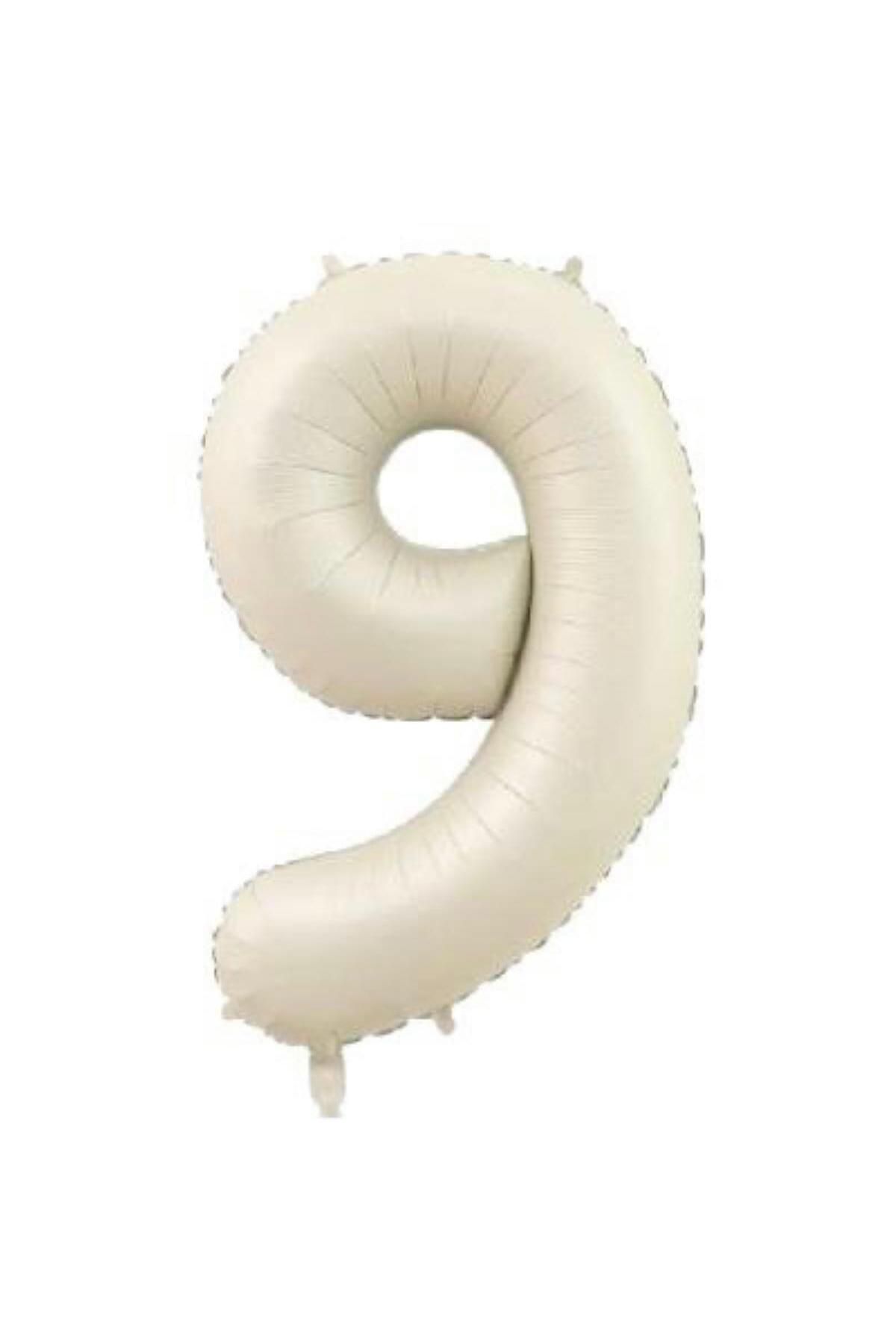 MİNAY 9 RAKAM FOLYO BALON KREM RENK 34" 76cm