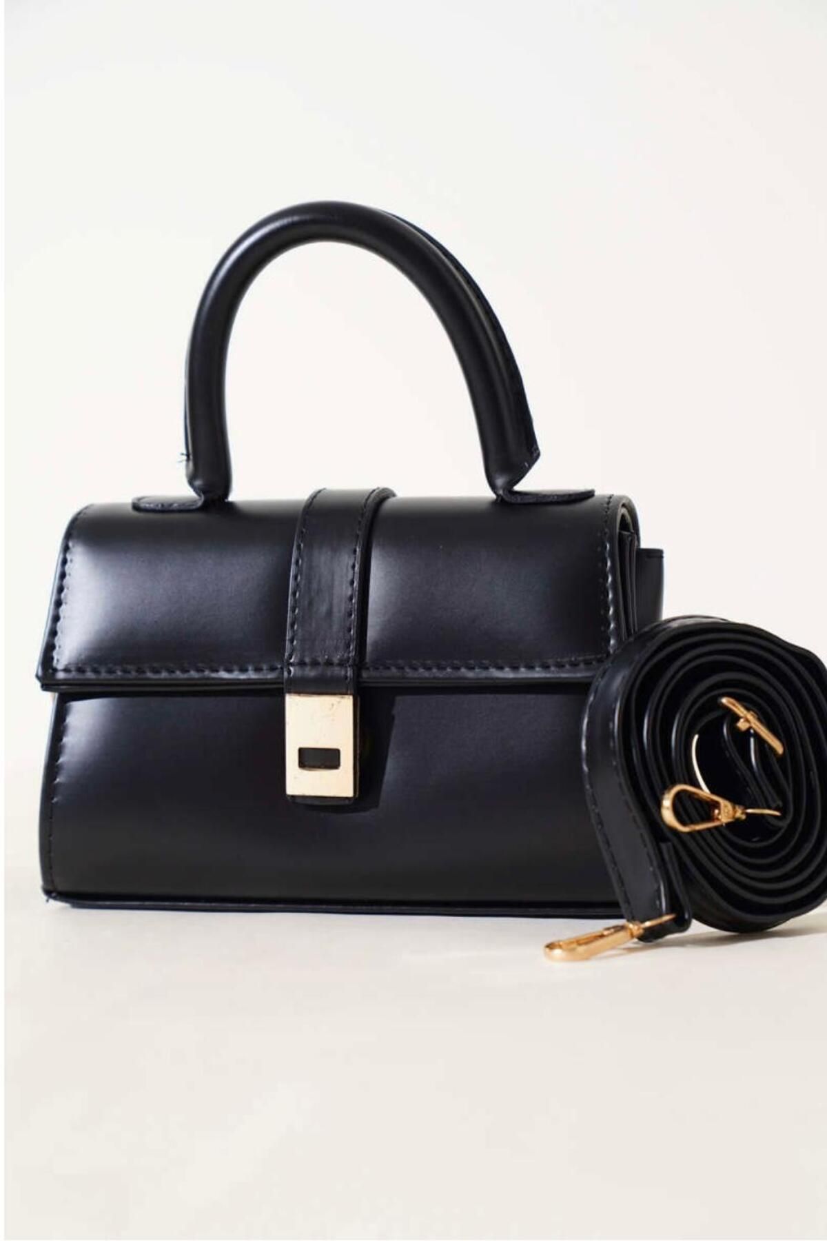 NOİR LUXE Suni Deri Çıtçıtlı Ayarlanabilir Askılı Kadın El, Kol Ve Omuz Çantası U:11 E:19 G:7 cm