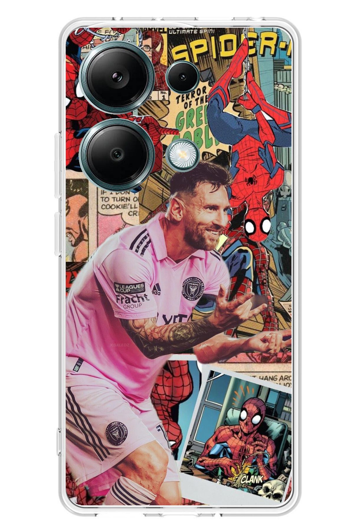 TechTree Redmi Note 13 PRO 4G Uyumlu Messi Miami Şeffaf Silikon Kılıf