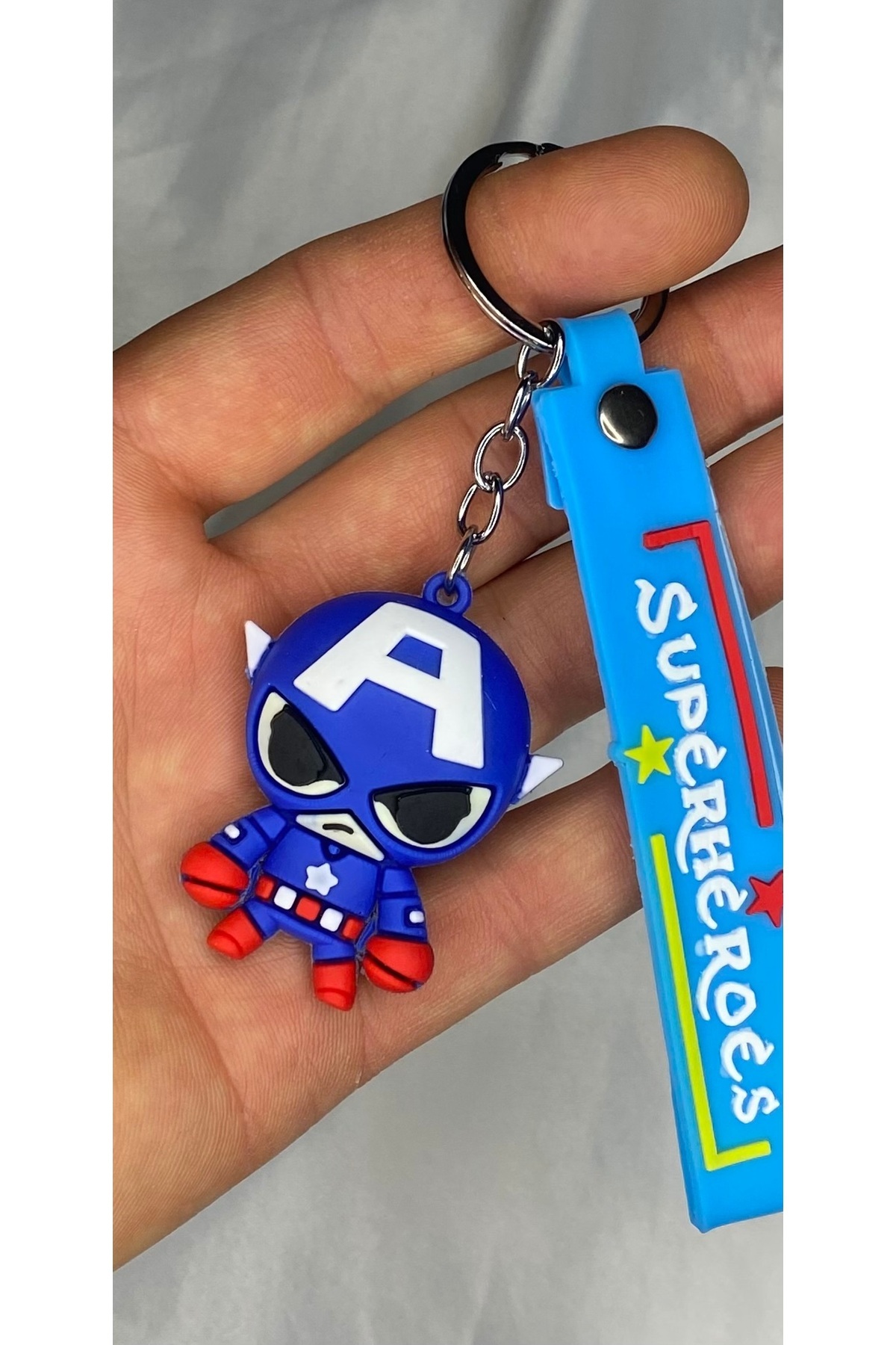 nss sky rock-3D Silicone Keychain Superhero Figure Keychain 2