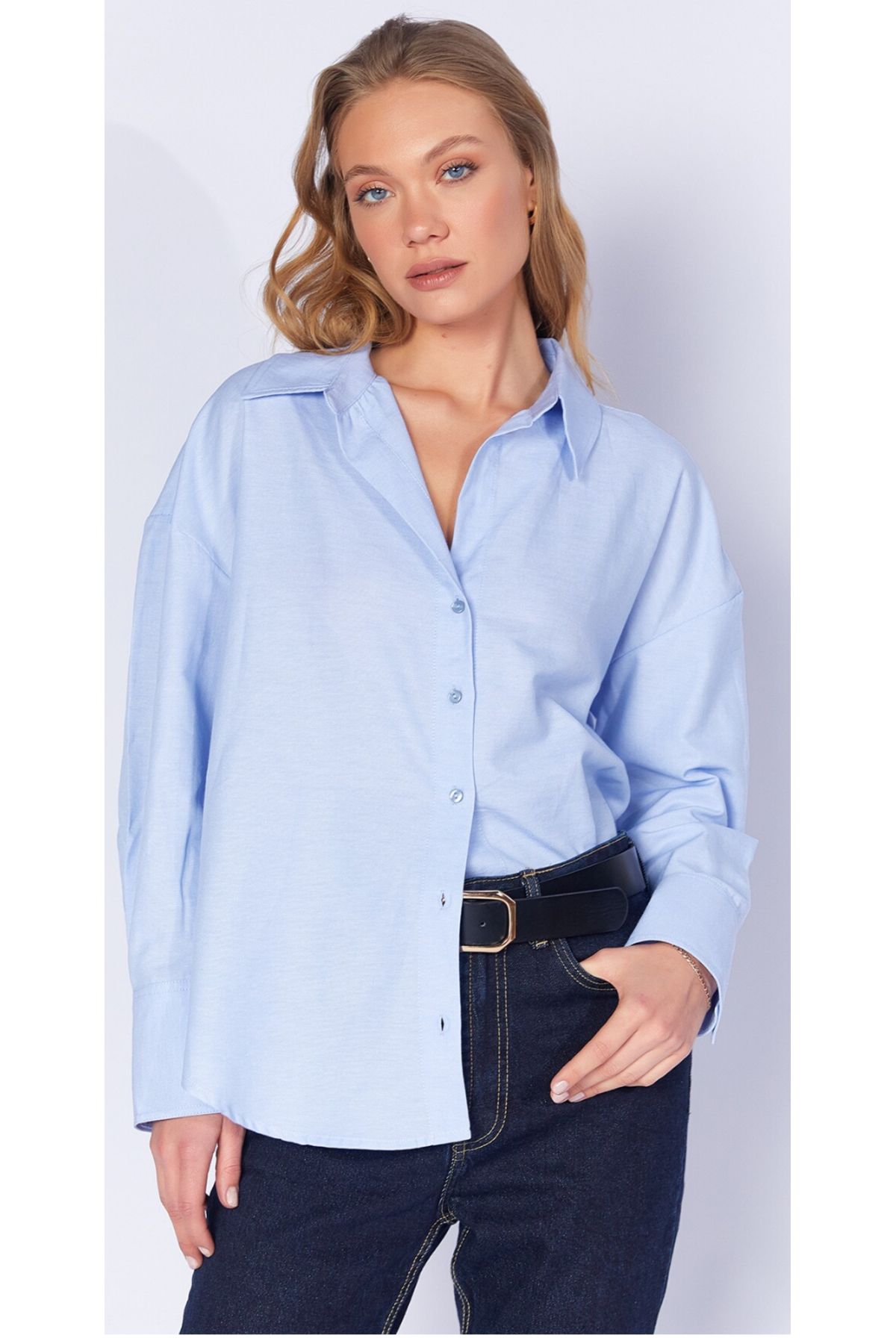 Home Oversize Basic Gömlek