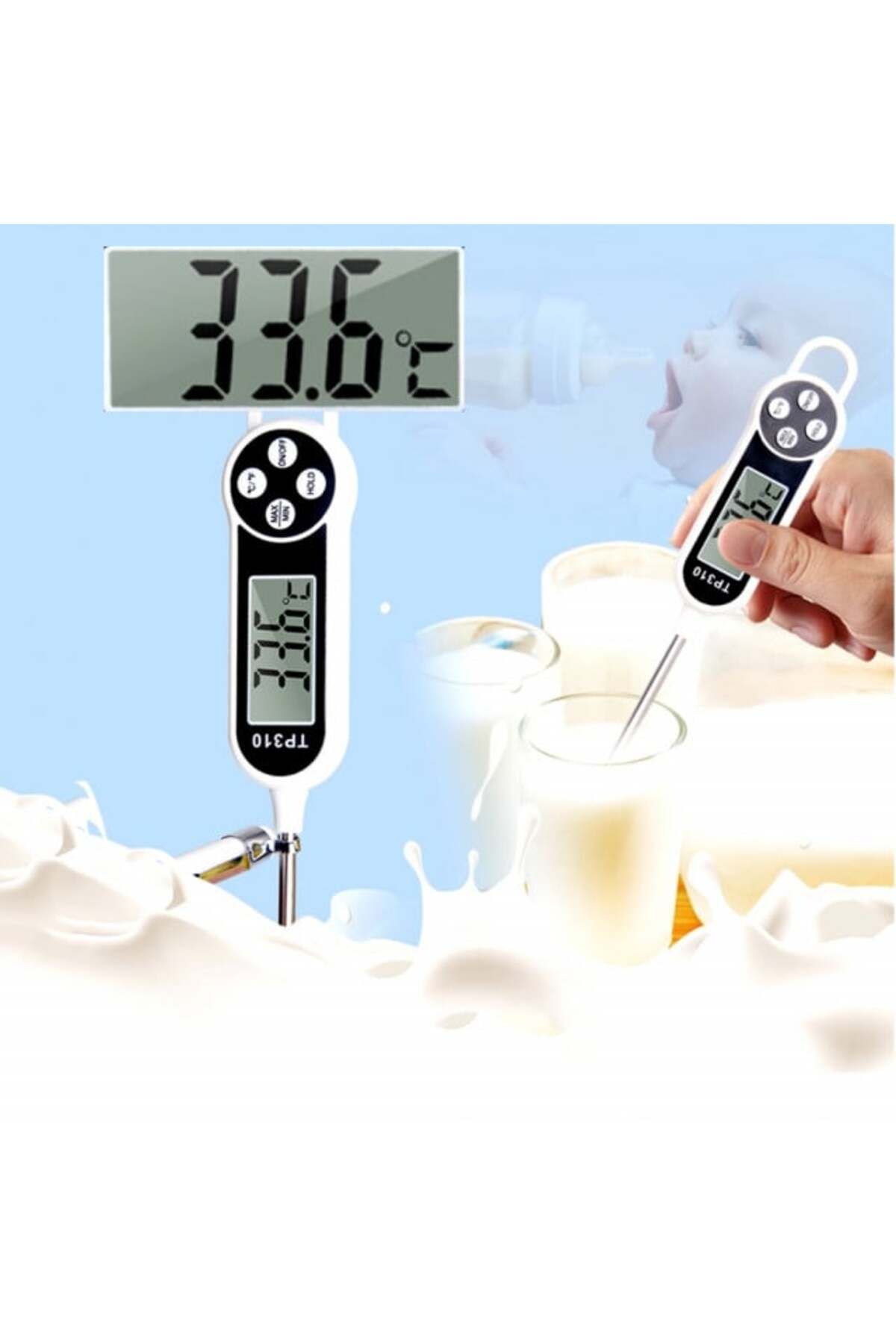 PUFO-Digital Food Thermometer With Rod, Lcd Display, 4 Buttons, Measurement Range -50° C - 300° C 7