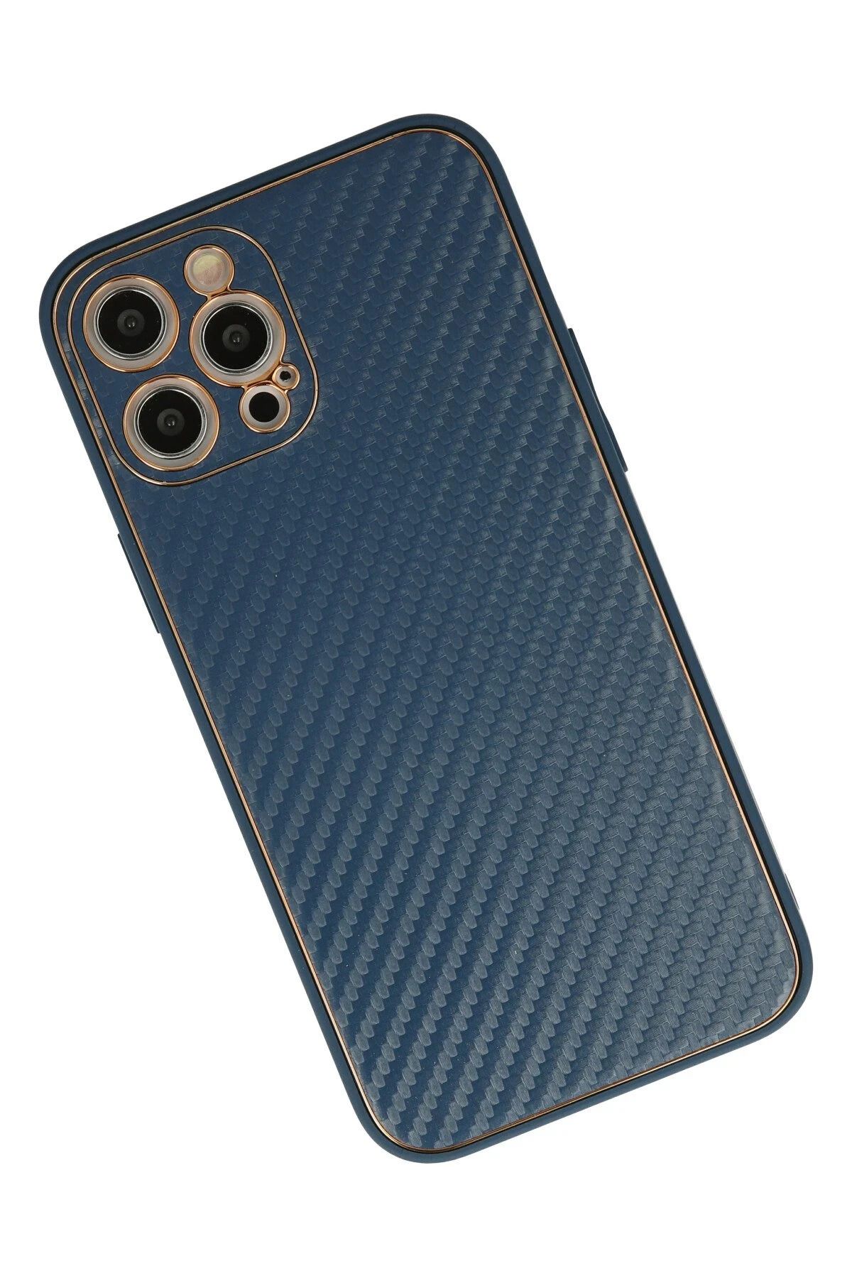 NewFace iPhone 12 Pro Max Kılıf Coco Karbon Silikon - Mavi SVLRS
