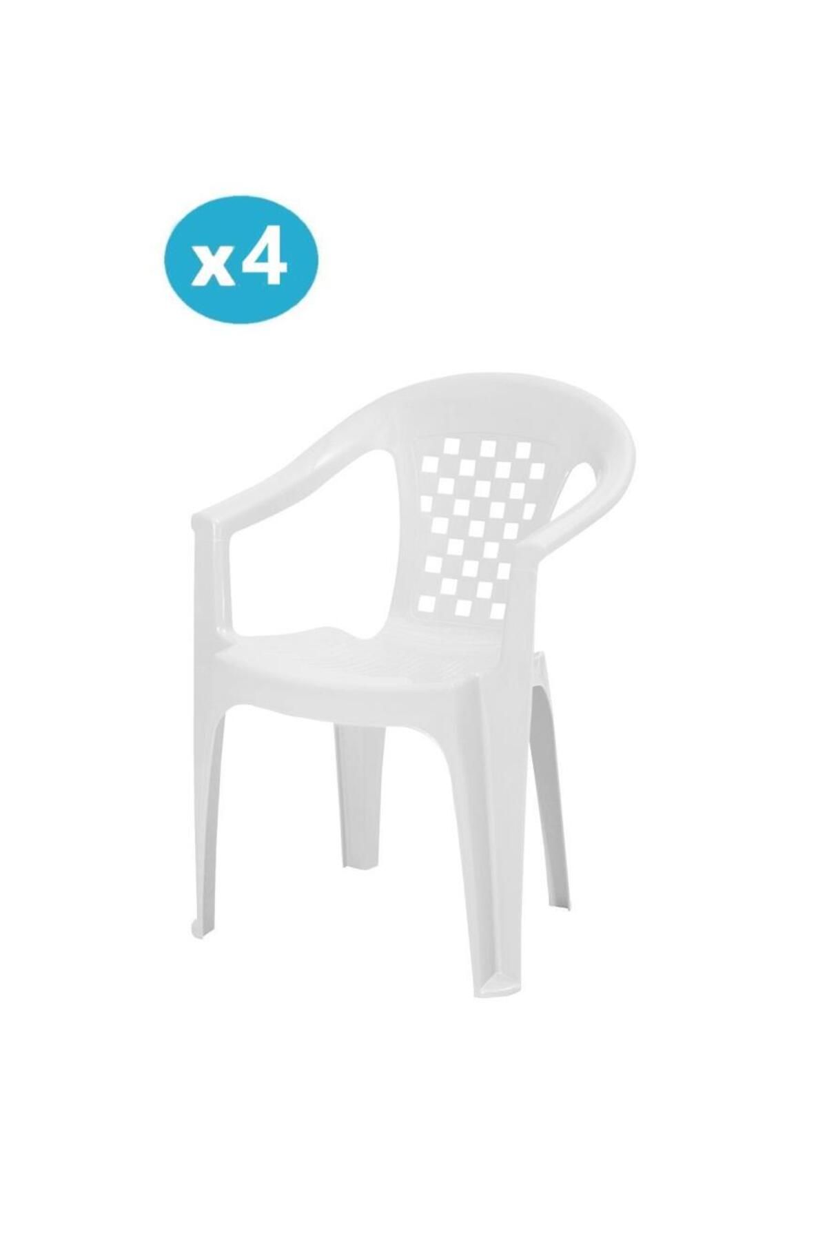 Omnipazar Mt-gf147 Argento Plastik Bahçe Balkon Koltuk Sandalye 4'lü Set