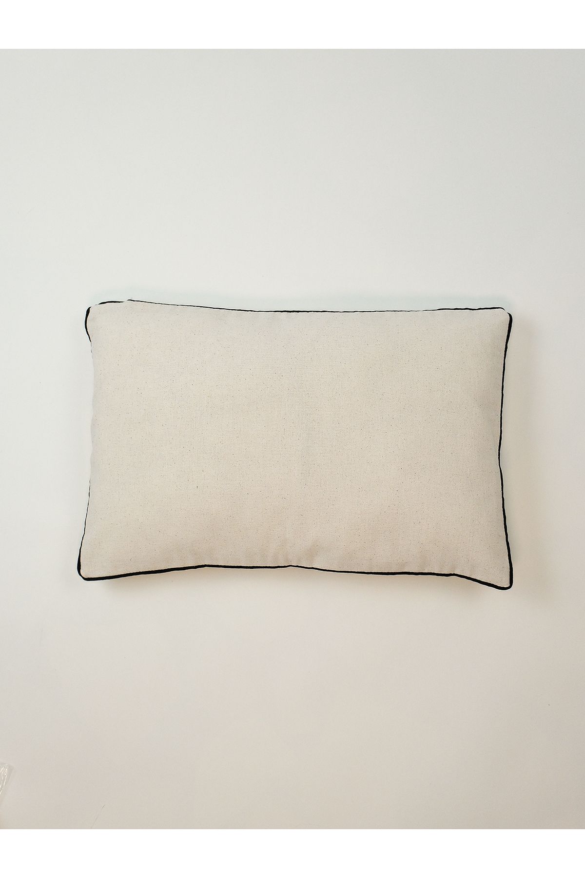 Galia Tasarım-Minimal Edge - Stripe Bias Twill Rectangular Throw Pillow Cover - Black 1