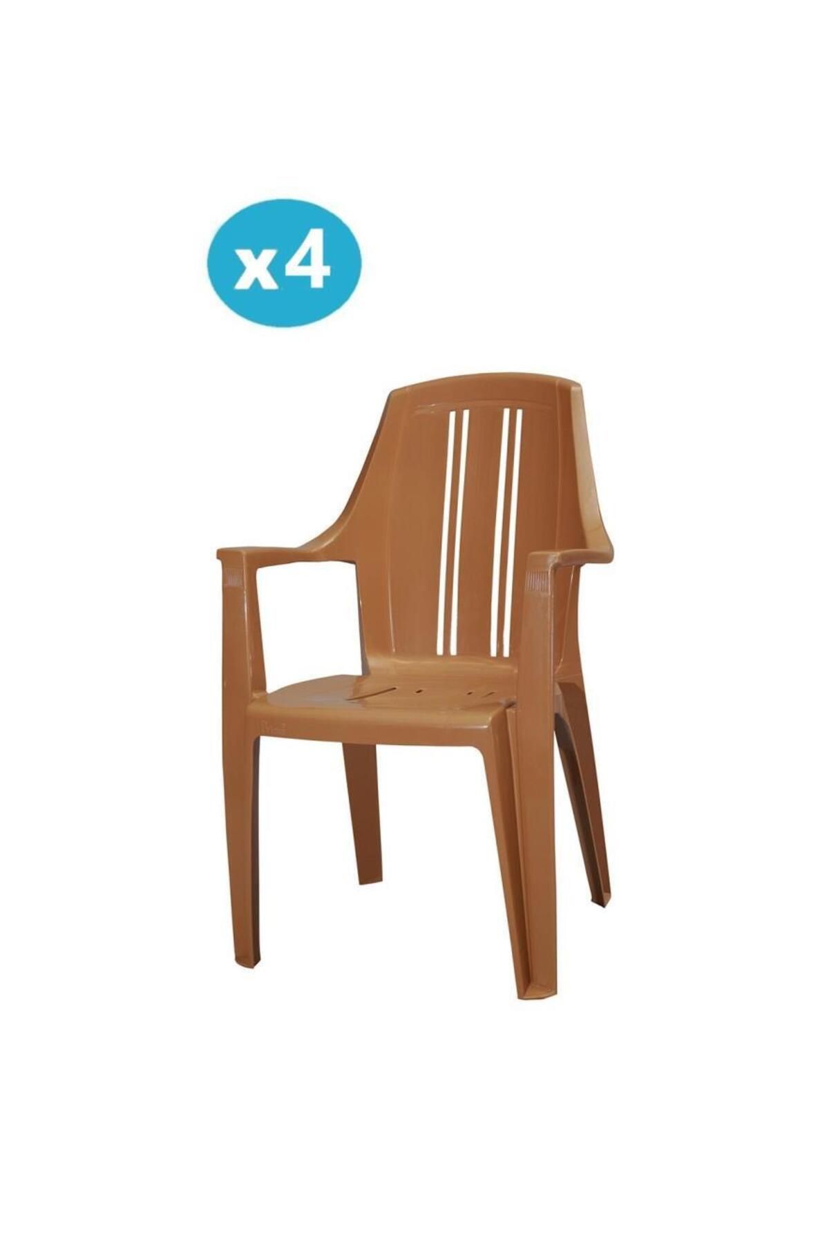 Omnipazar Mt-gf139 Orbita Plastik Bahçe Balkon Koltuk Sandalye 4'lü Set