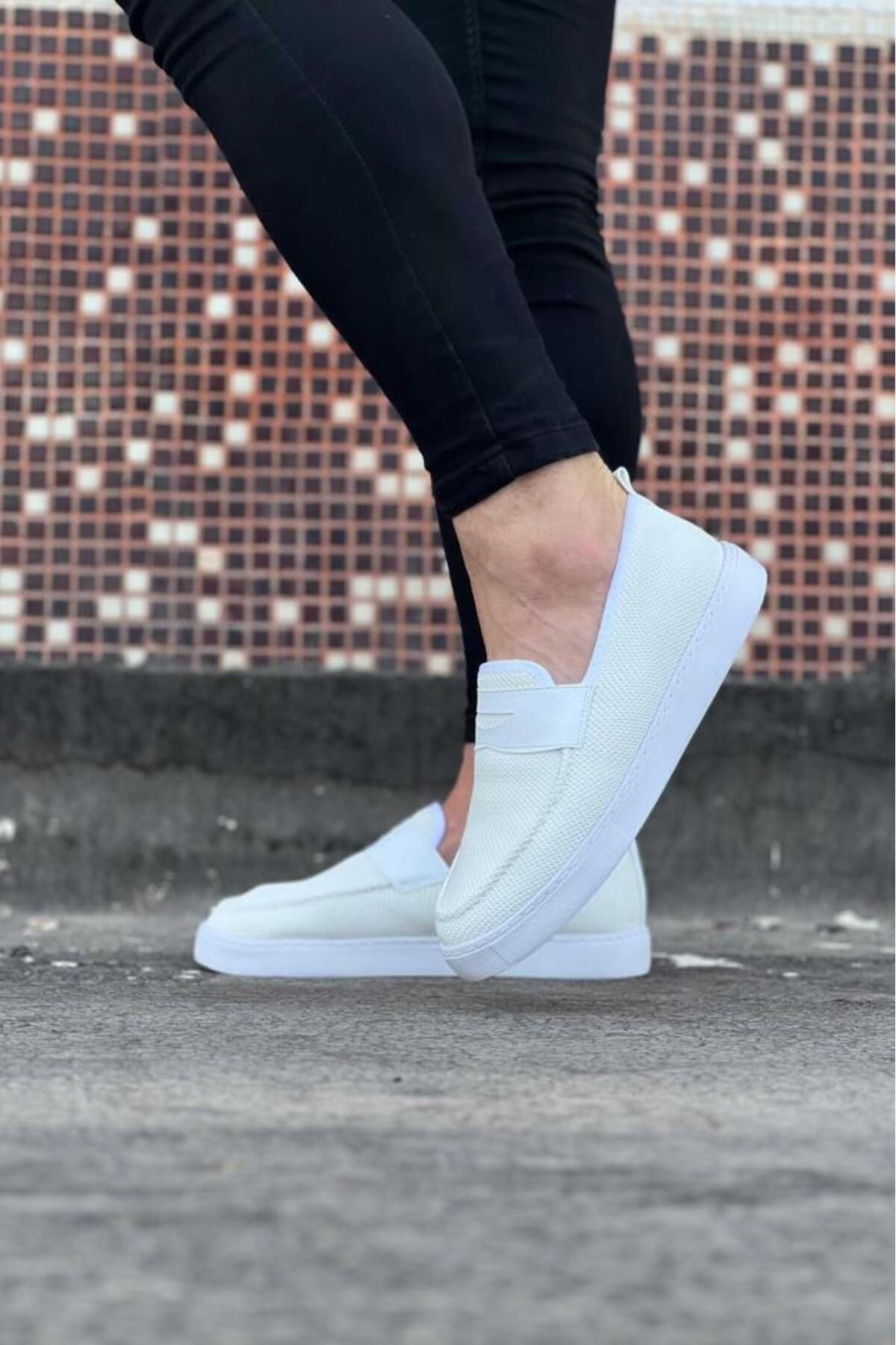 BPM WG061 Beyaz Triko Babet Erkek Casual Ayakkabı