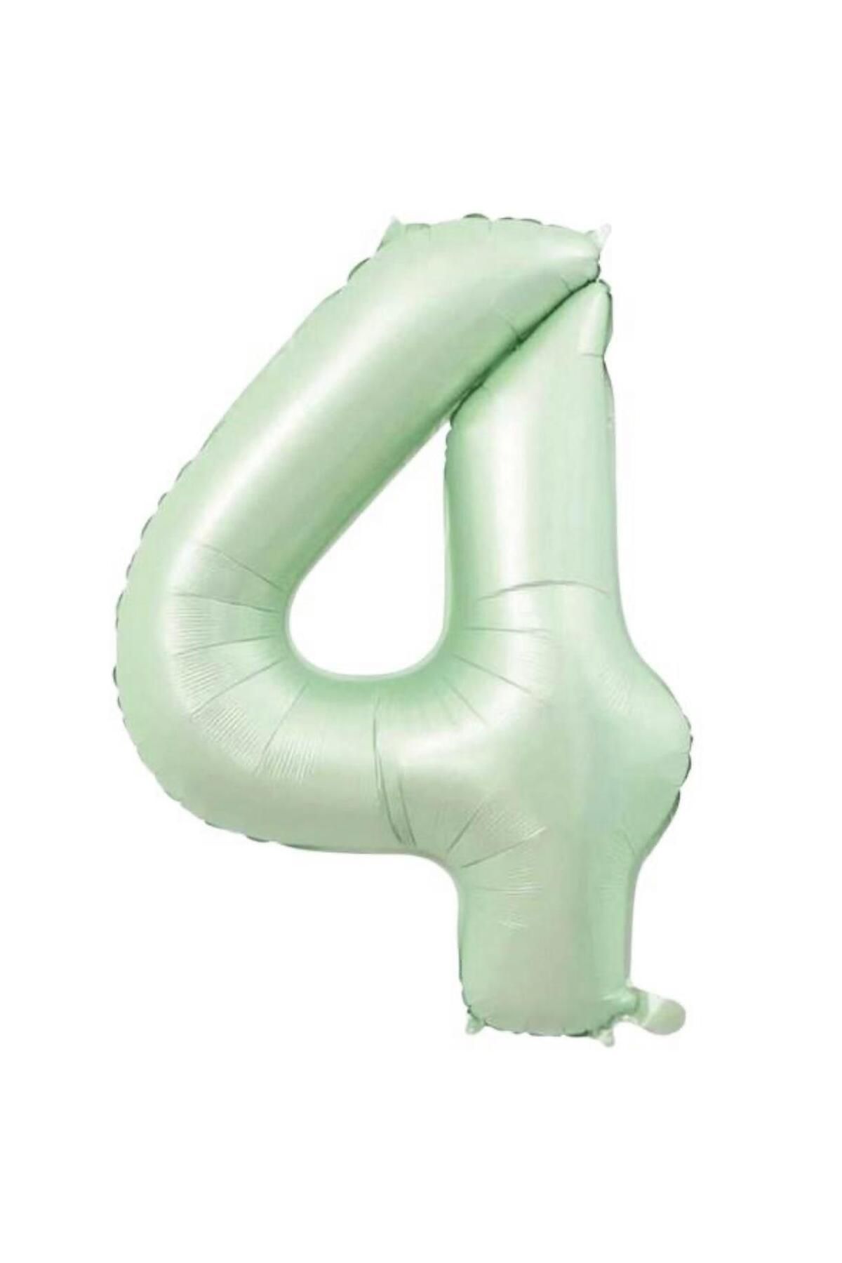MİNAY 4 RAKAM FOLYO BALON RETRO YEŞİL RENK 34" 76cm