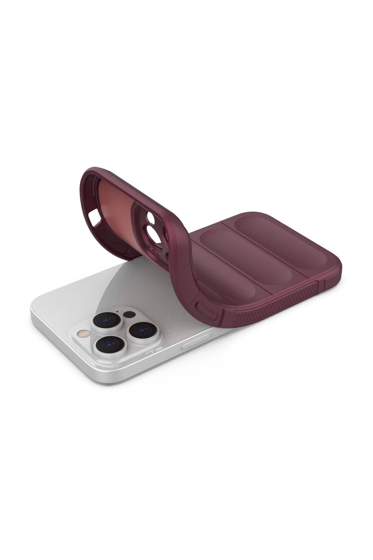 NewFace iPhone 15 Pro Max Uyumlu Kılıf Optimum Silikon - Bordo SVLRS