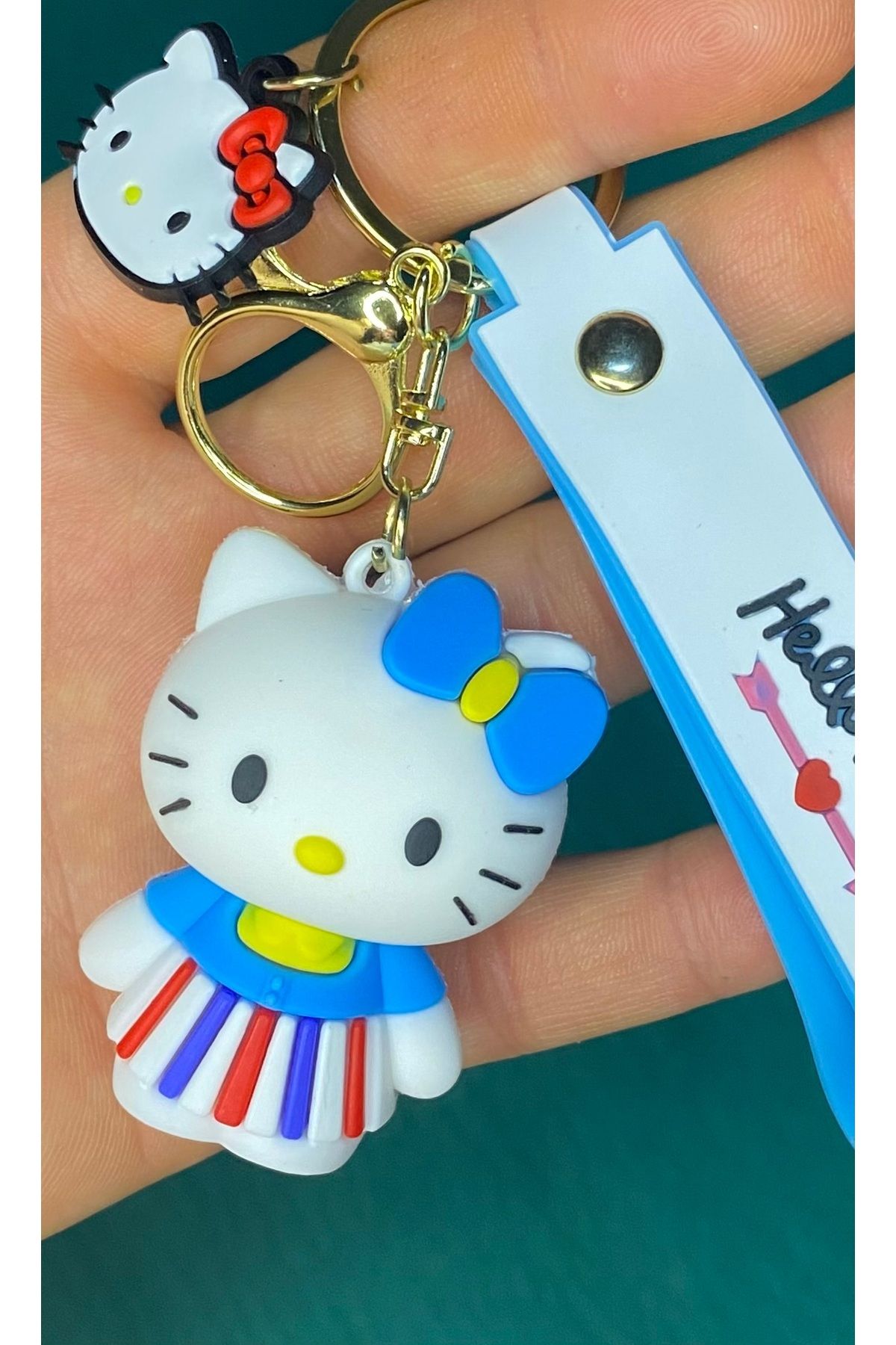 nss sky rock 3D Lüks Büyük Boy Hello Kitty Silikon Anahtarlık ve Çanta Süsü