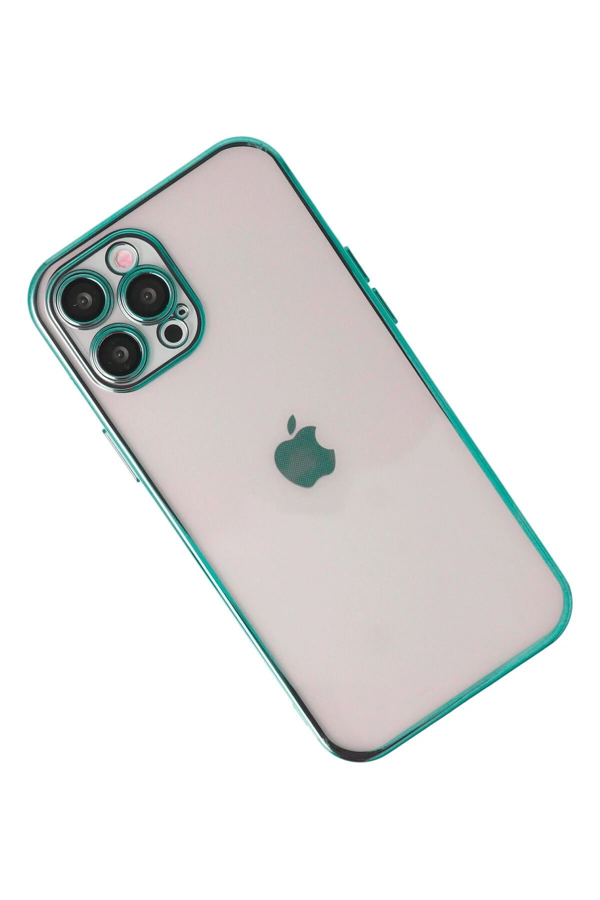 NewFace iPhone 12 Pro Kılıf Lensli Silikon - Yeşil SVLRS