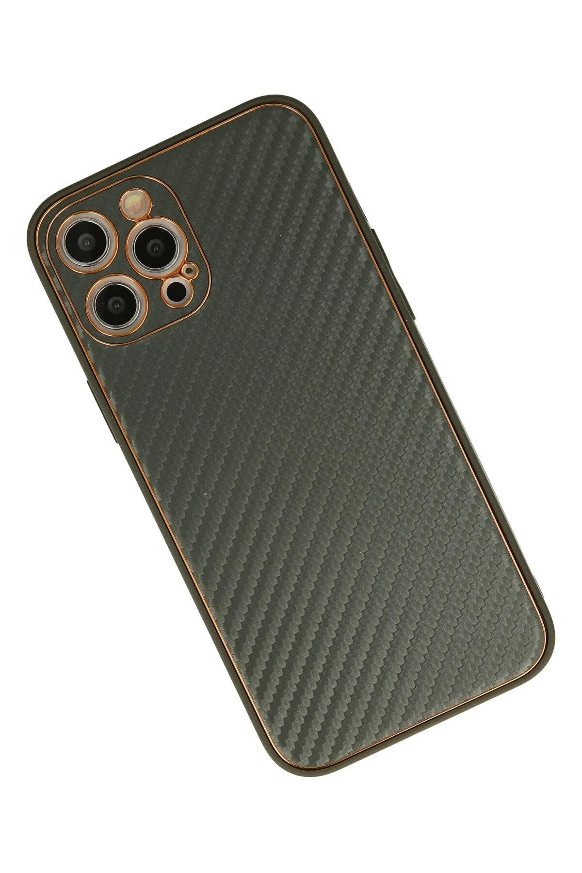NewFace iPhone 12 Pro Max Kılıf Coco Karbon Silikon - Füme SVLRS