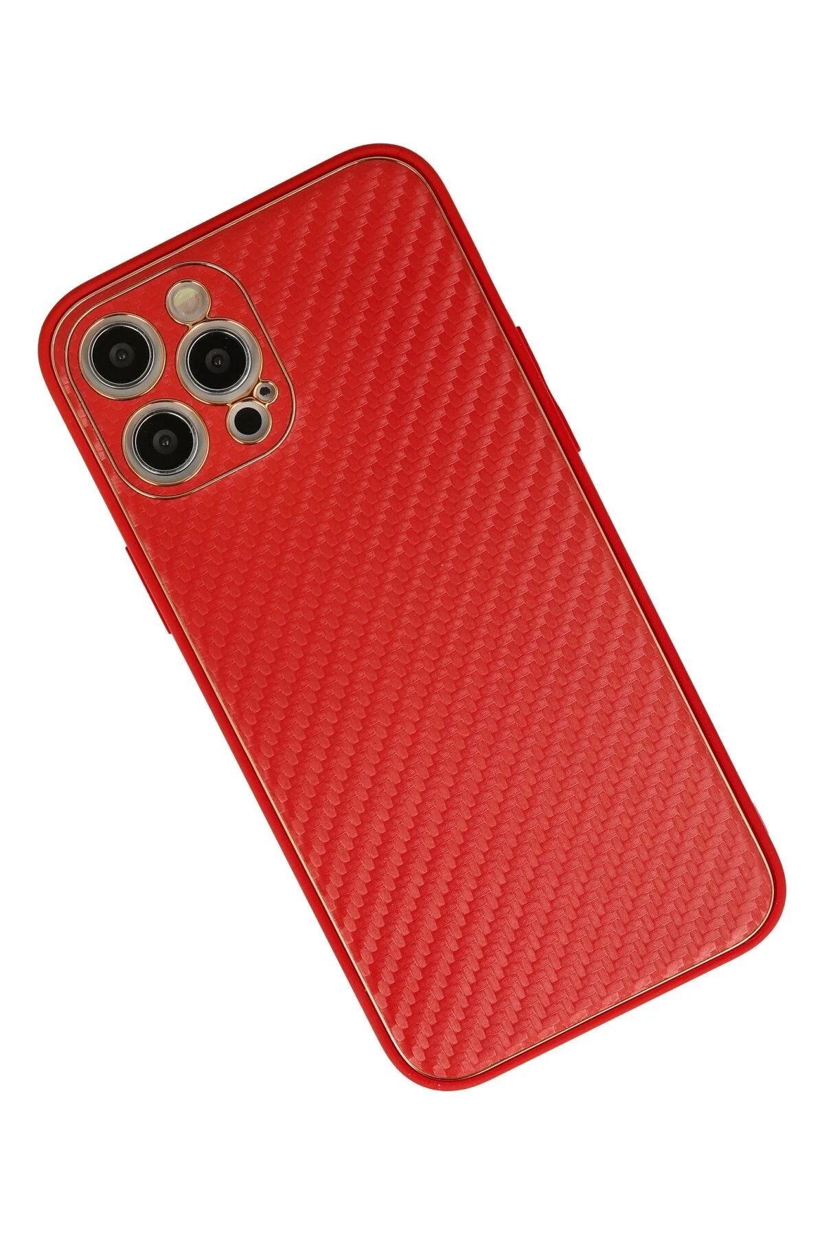 NewFace iPhone 12 Pro Max Kılıf Coco Karbon Silikon - Kırmızı FLKRY