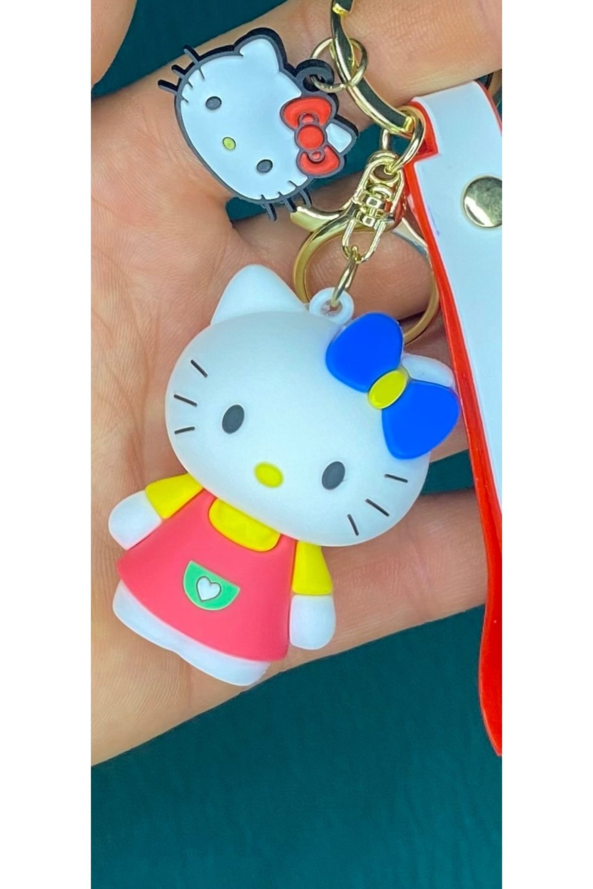 nss sky rock 3D Lüks Büyük Boy Hello Kitty Silikon Anahtarlık ve Çanta Süsü