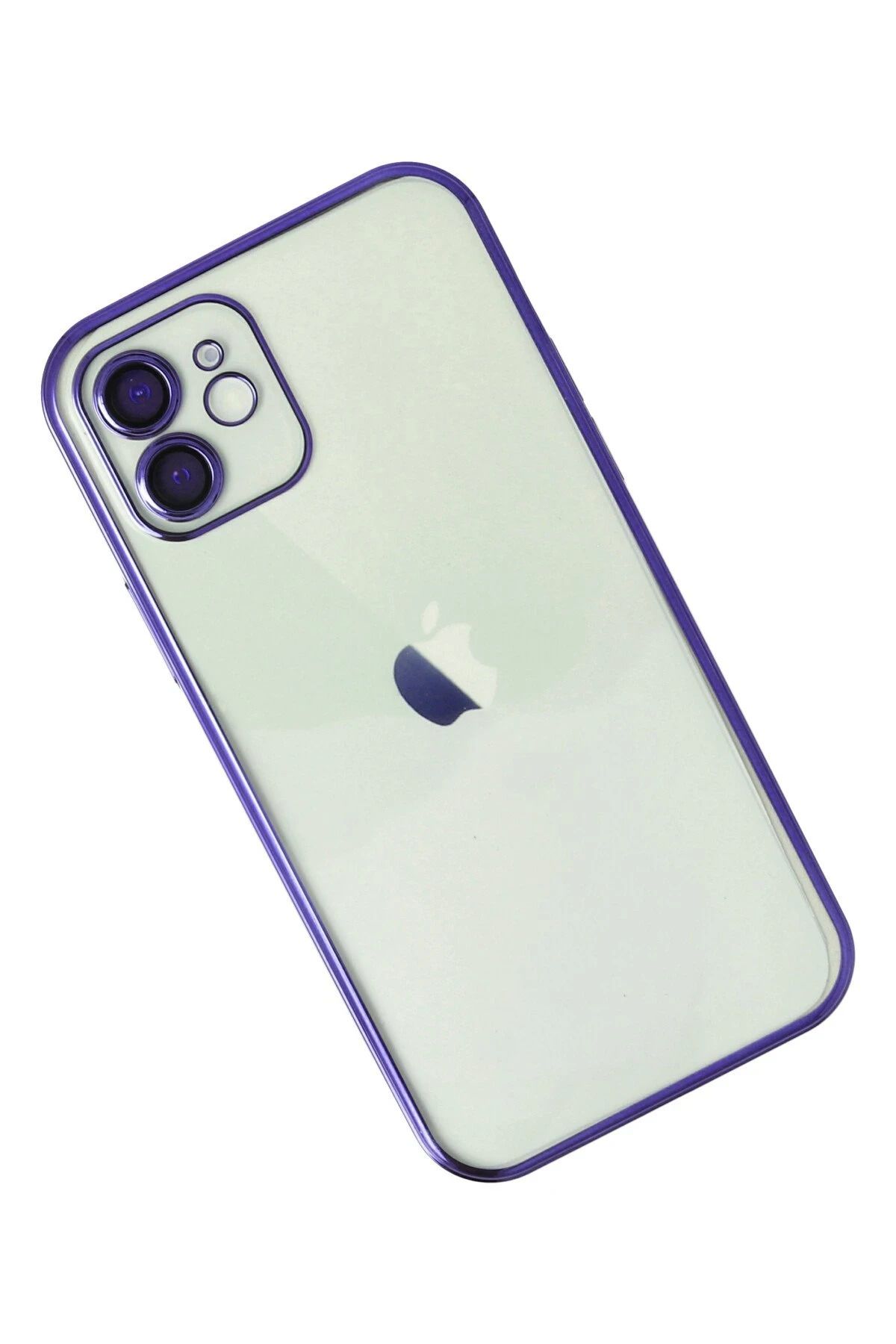 NewFace iPhone 12 Kılıf Lensli Silikon - Mor SVLRS