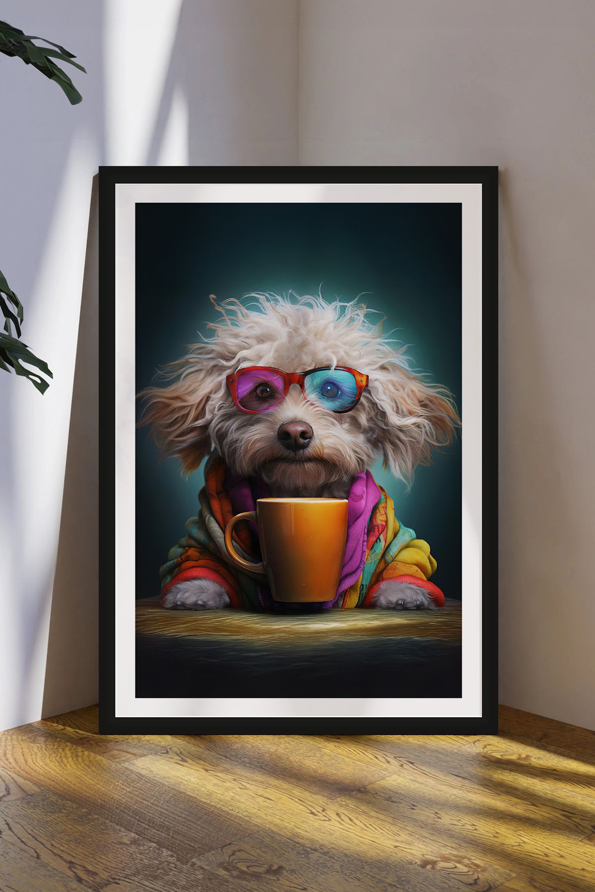 Cadran Köpek tasarımlı Çerçeve Görünümlü Mdf Tablo