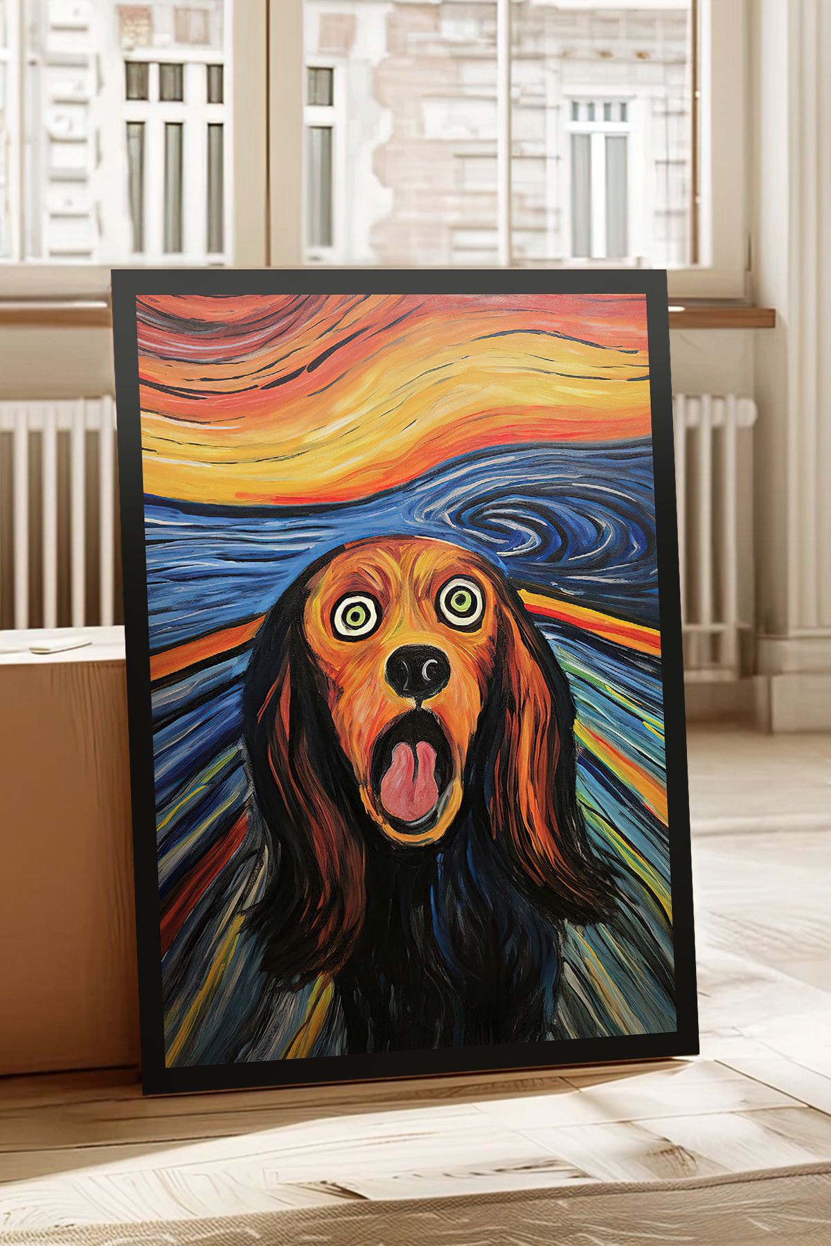 Cadran Köpek tasarımlı Çerçeve Görünümlü Mdf Tablo
