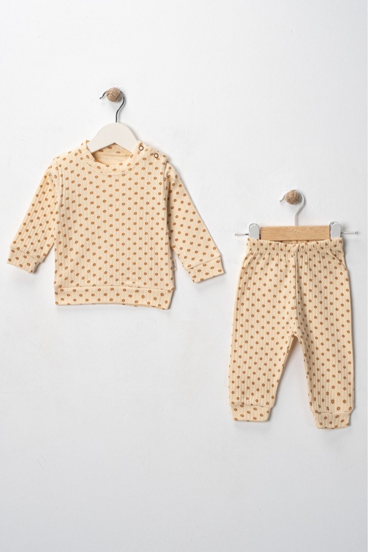 Naunau %100 Pamuk Desenli Bebek Pijama Takımı