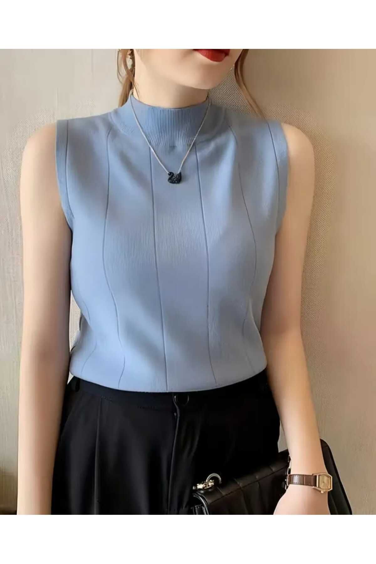 Jose Clothing kadın omuz açık yazlık ince triko bluz t-shirt