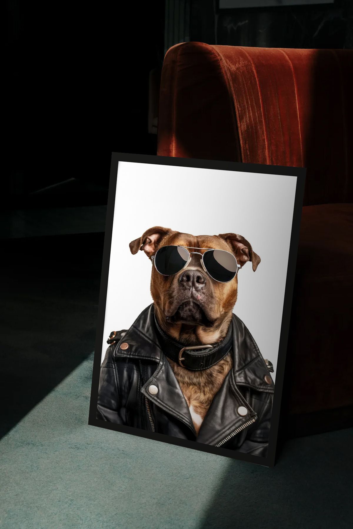 Cadran Köpek tasarımlı Çerçeve Görünümlü Mdf Tablo