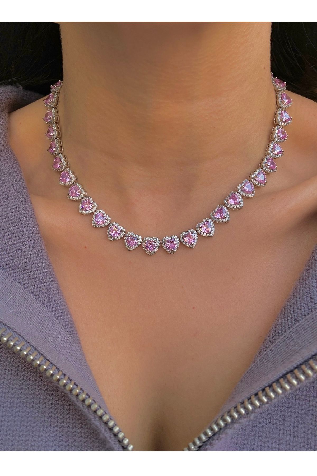 H&B Design Pembe Kalpli Kolye