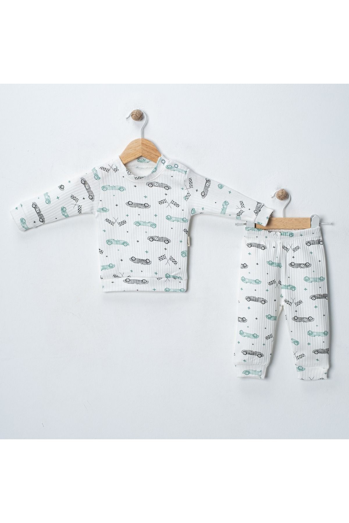 Naunau %100 Pamuk Desenli Bebek Pijama Takımı