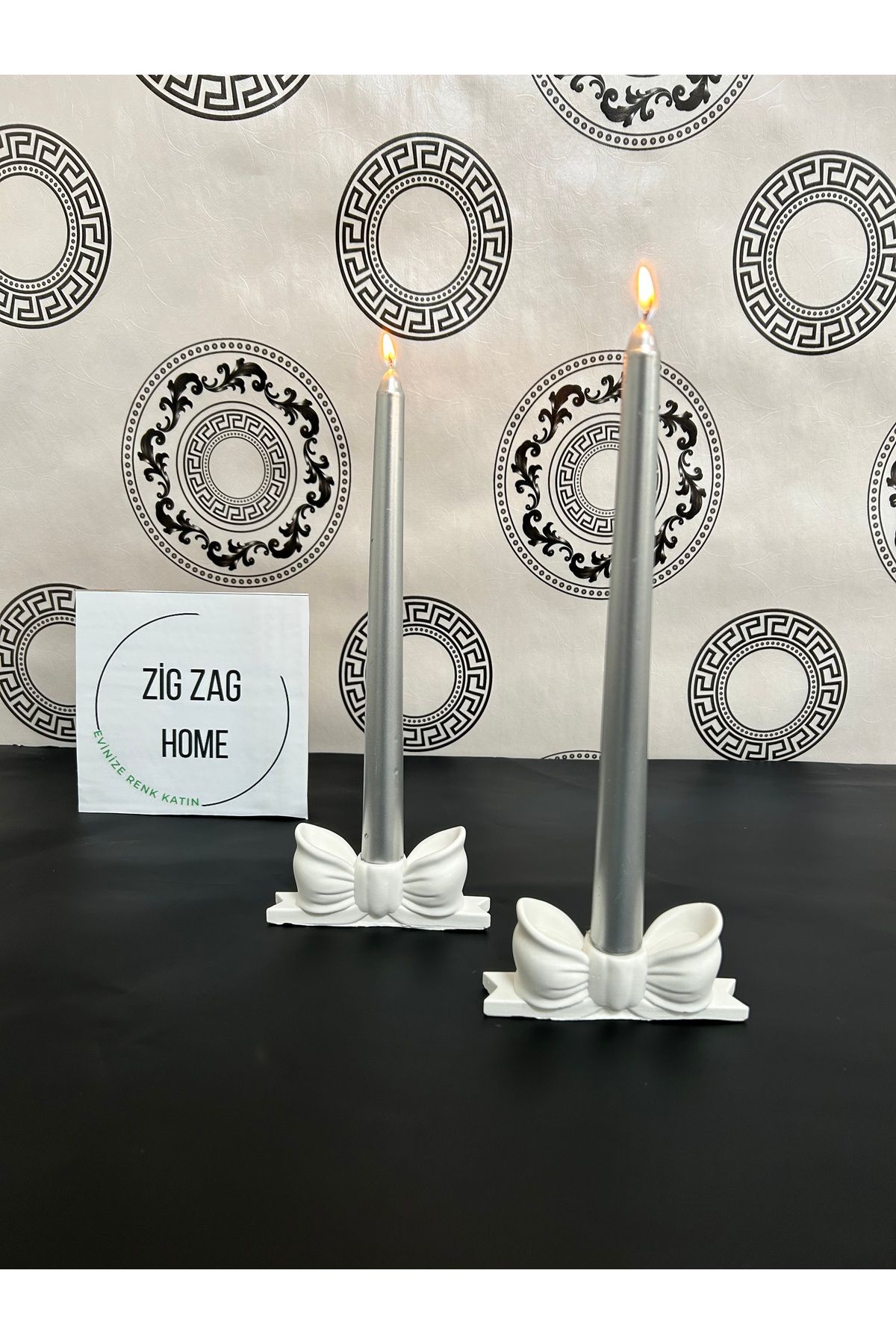 Zigzag Home Fiyonk Mumluk 2 Adet Kurdeleme Mumluk Pinterest Tarzı Bohem Dekoratif Mumluk