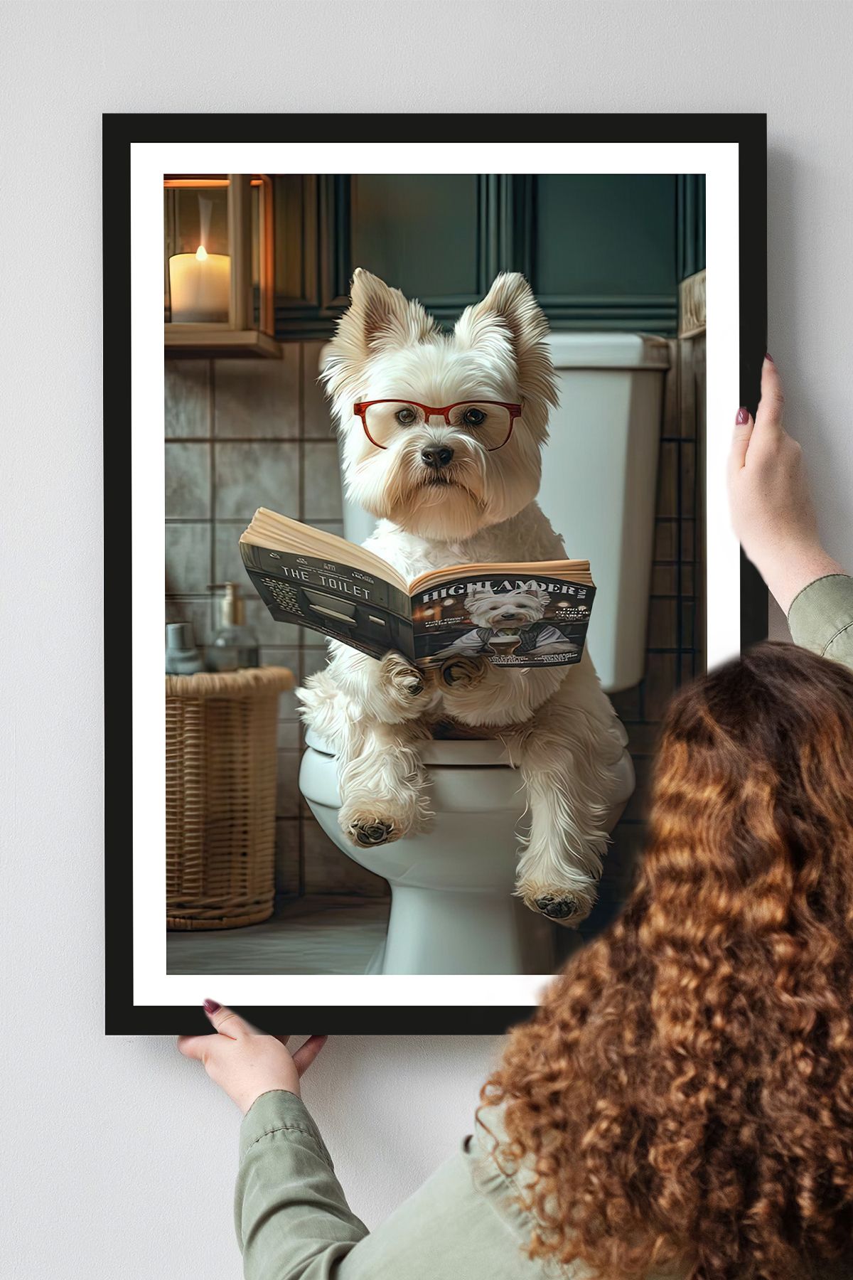 Cadran Köpek tasarımlı Çerçeve Görünümlü Mdf Tablo