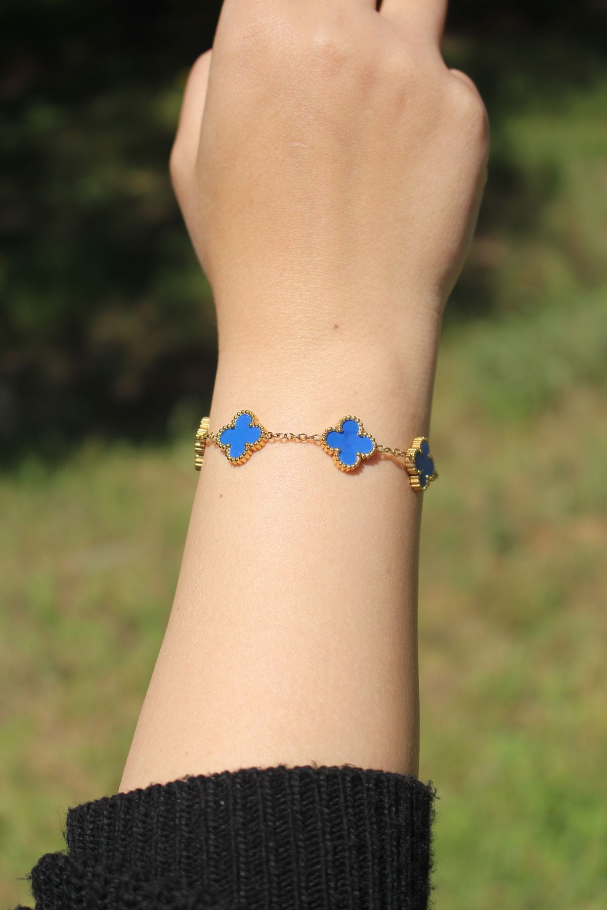 MODA Gold Van Cleef Mavi Bileklik