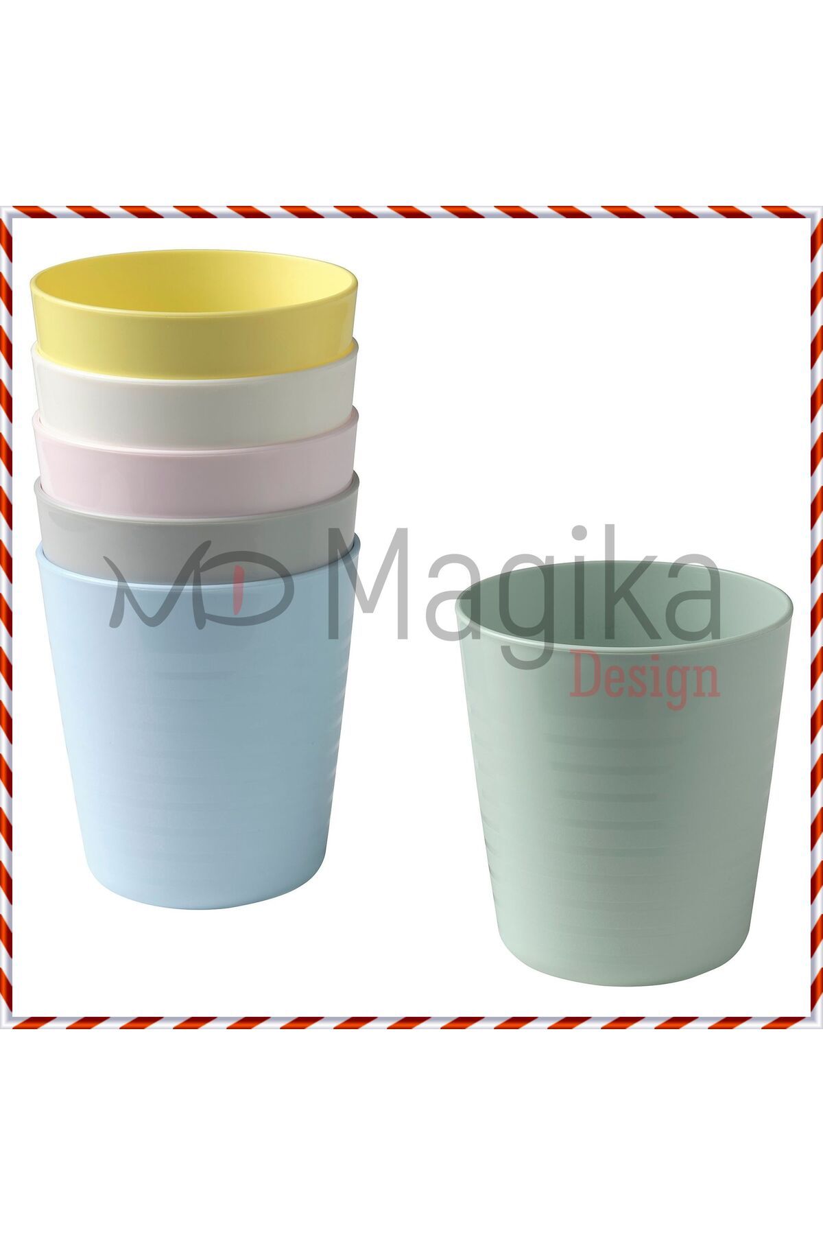 Magika Design Kalas Pastel Tonlar Çocuk Bardak Seti, 23 cl, 6 Adet
