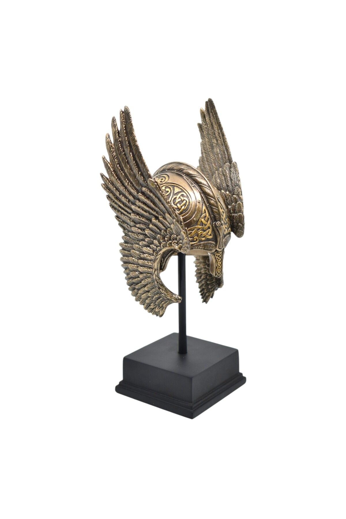 AYDINARTSHOP Veronese-Viking-Savaşçı-Miğferi – Kanat Detaylı Bronz Biblo Heykel