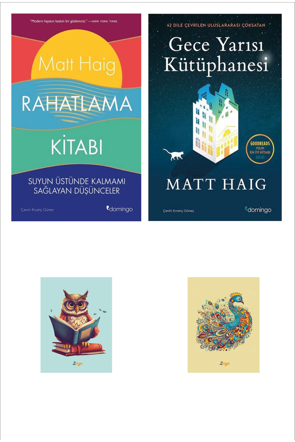 Dara Yayınları Gece Yarısı Kütüphanesi - Rahatlama Kitabı Matt Haig (2 NOT DEFTERLİ)