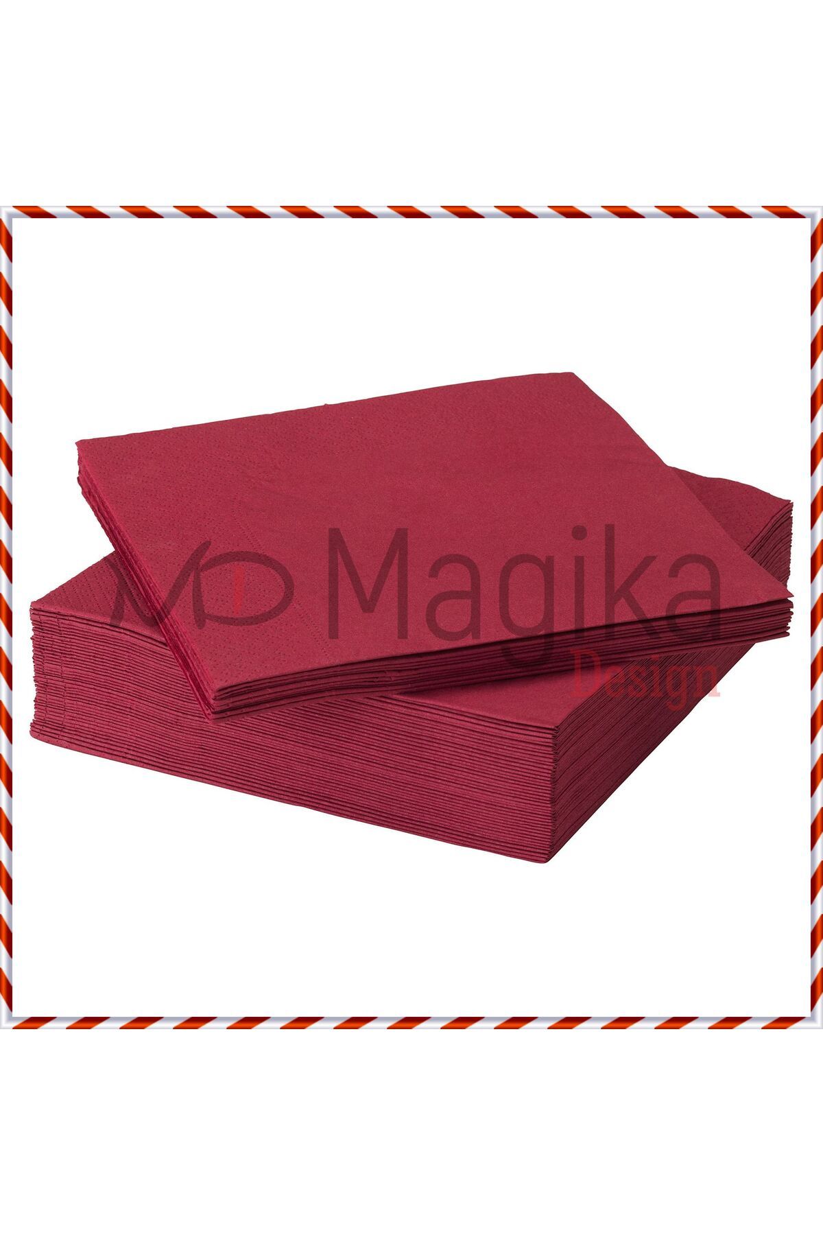 Magika Design Fantastisk Koyu Kırmızı Peçete, 40x40 Cm, 50'li