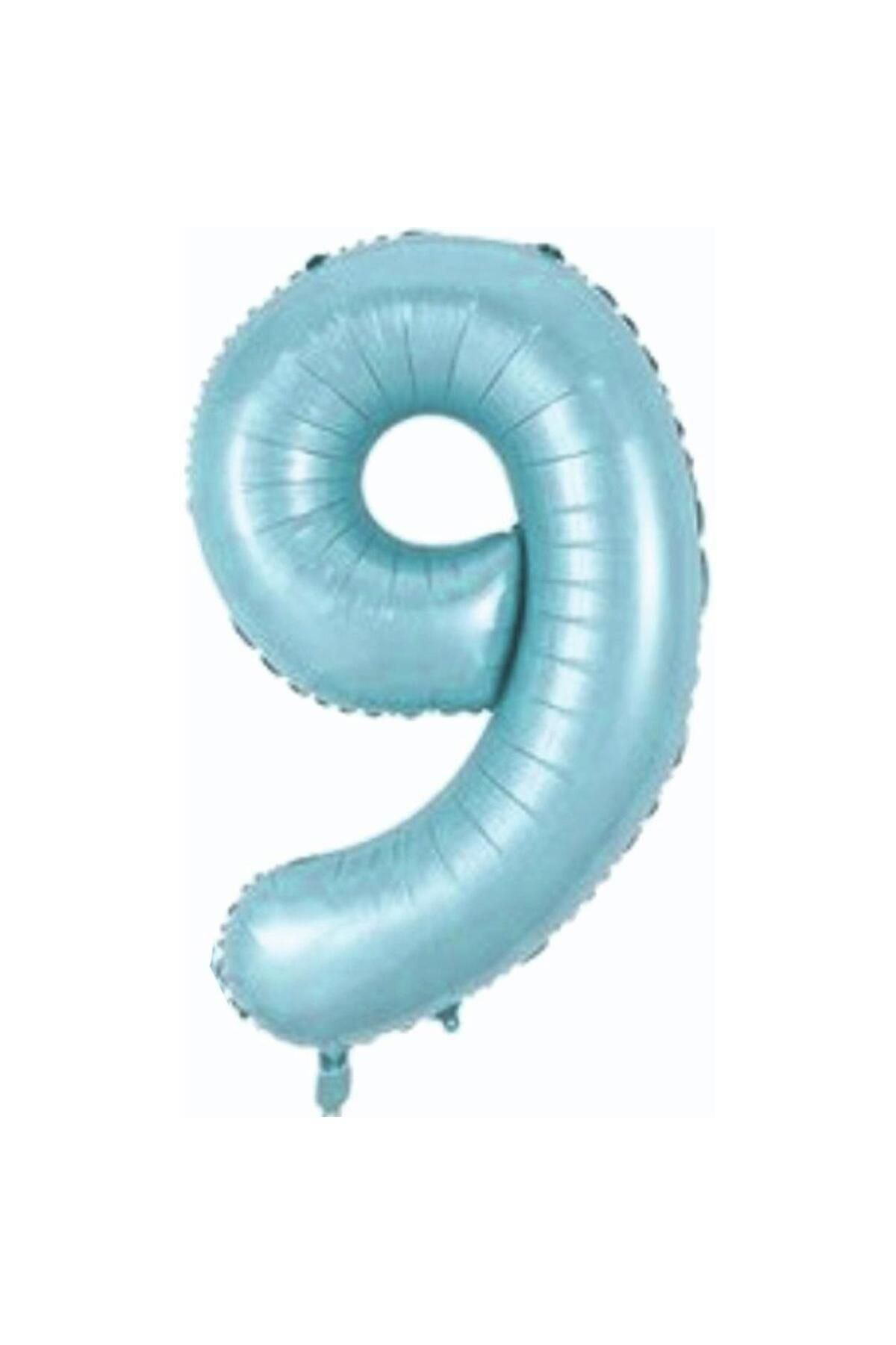 MİNAY 9 RAKAM FOLYO BALON MAVİ RENK 34" 76cm