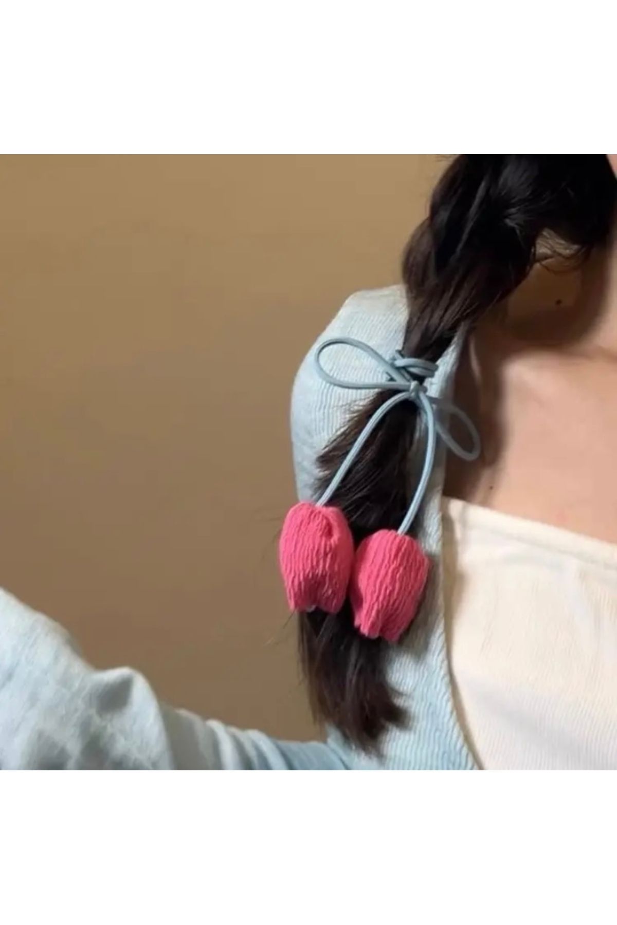 Accessories Vanilla Avenue Pembe Mavi Yeşil Lale İp Şeklinde Günlük Kadın Toka