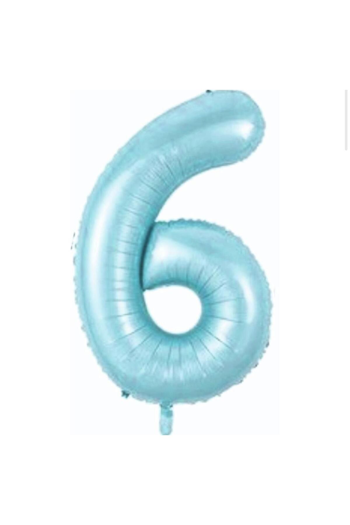 MİNAY 6 RAKAM FOLYO BALON MAVİ RENK 34" 76cm