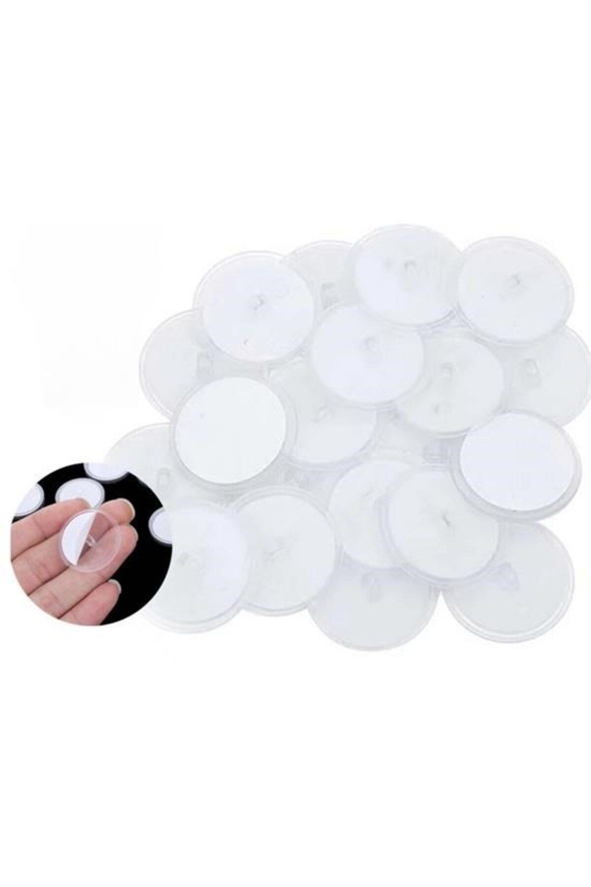 ÖYKÜ VE YİĞİT 20 Adet Şeffaf Yuvarlak 3 Cm Çaplı Güçlü Disk Yapışkanlar