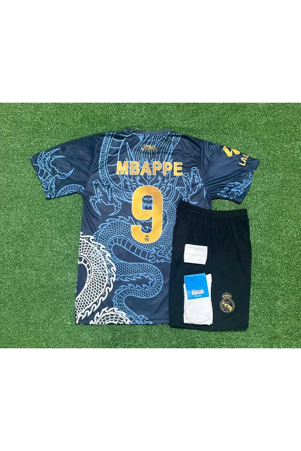 FRAGOLA Real Madrid 2024/25 Yeni Sezon Kylian Mbappe Dragon Desenli Çocuk Forması 4'lü Set