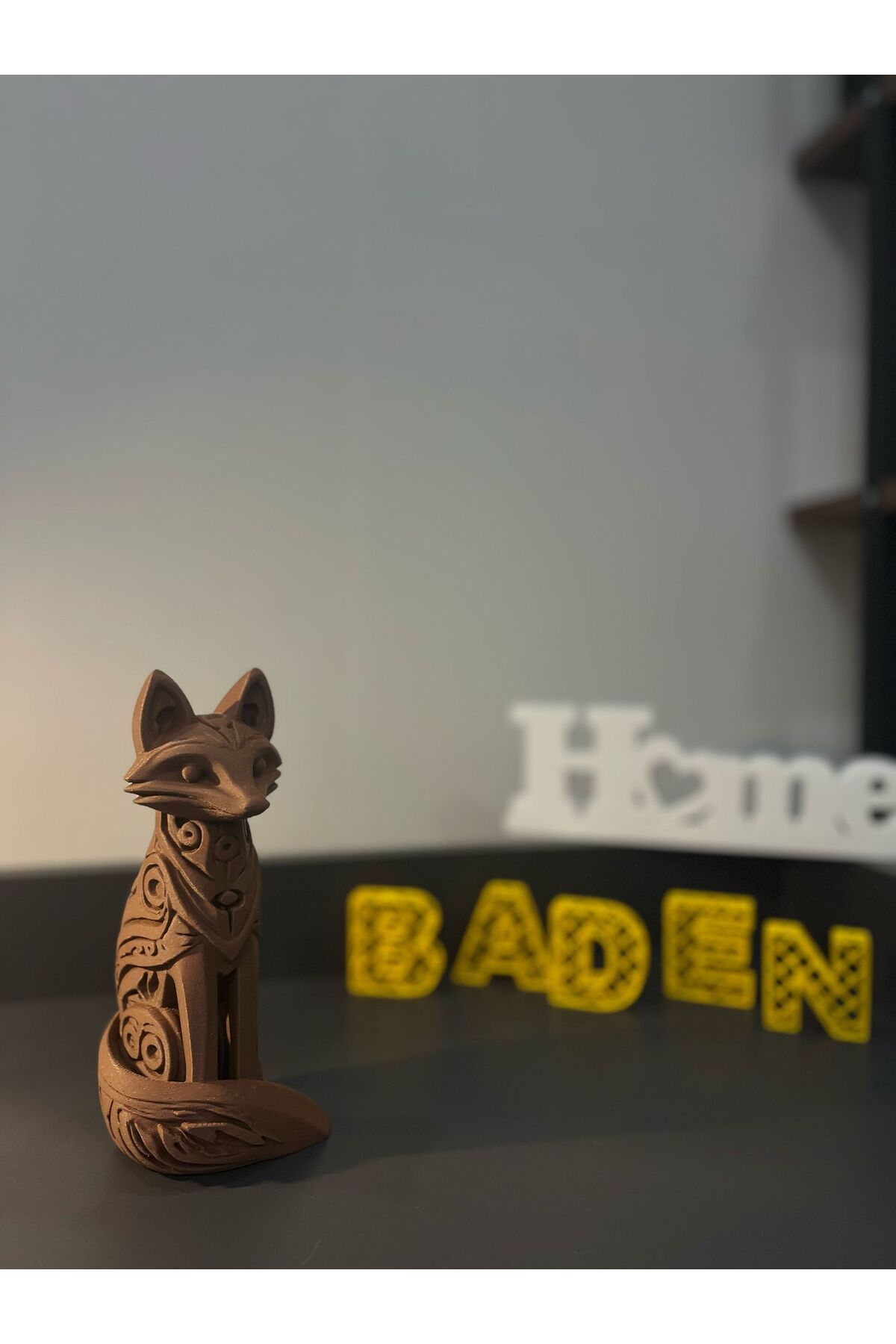 3D Ahşap Görünümlü Tilki